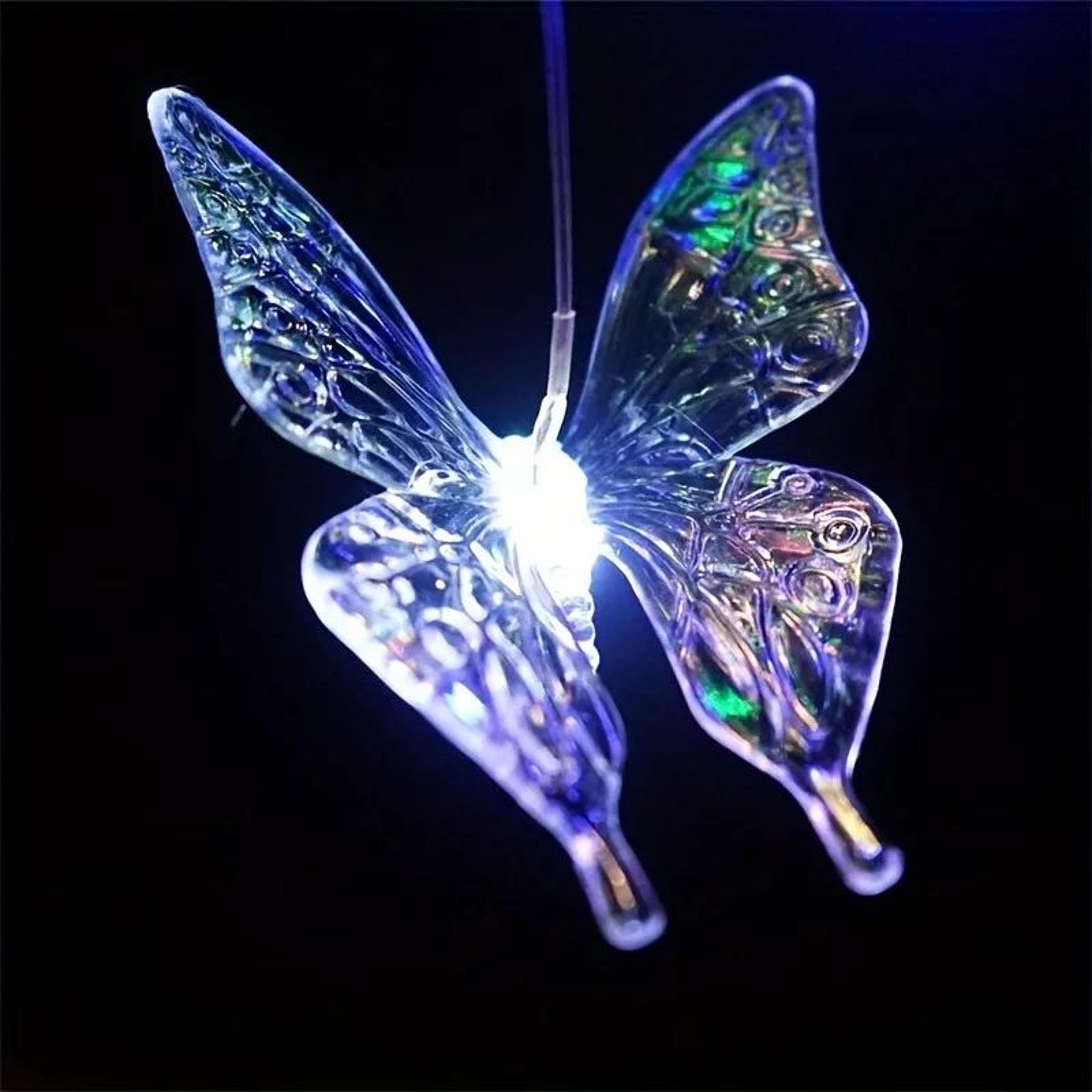 Solar Wind Chimes Outdoor Waterproof LED Color Changing Butterfly Dragonfly Hummingbird Lights Perf 4