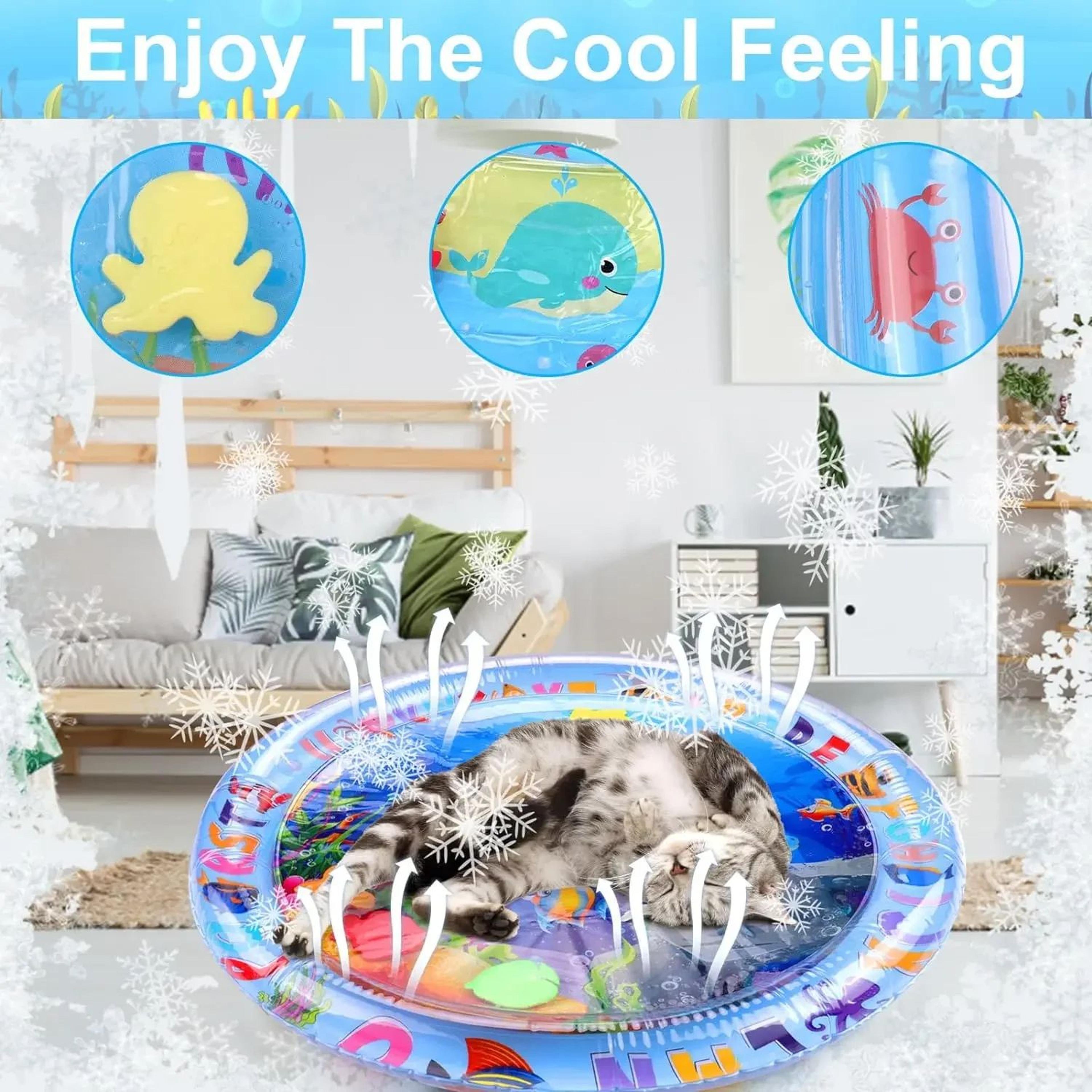 Water Sensory Play Mat Thickened Inflatable Water Mat For Cat And Dog Pet Playmat With Fish Sea Oce 1