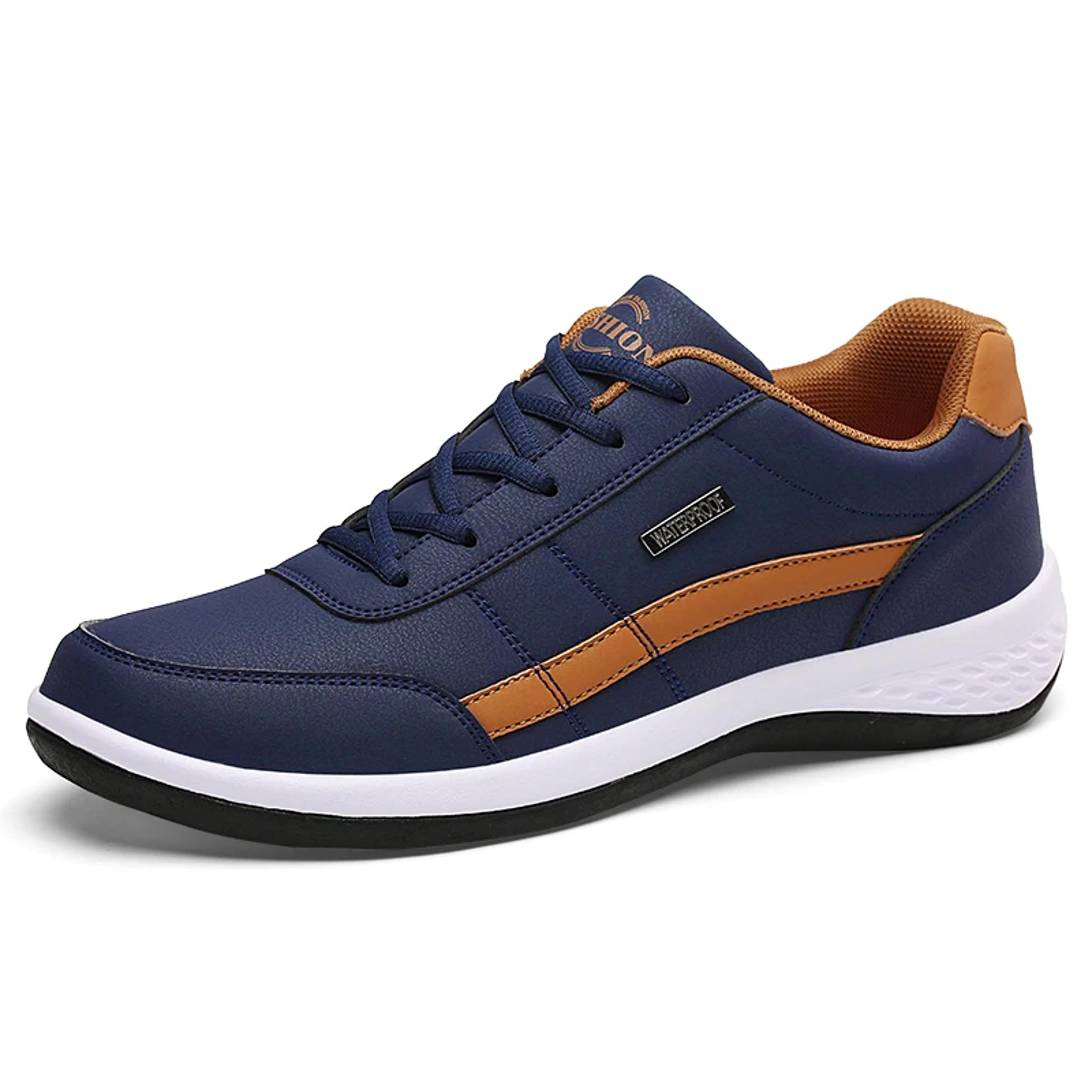 Waterproof Leather Sneakers For Men Casual Comfortable LaceUp Footwear Vulcanized Mens Shoe Masculi 5