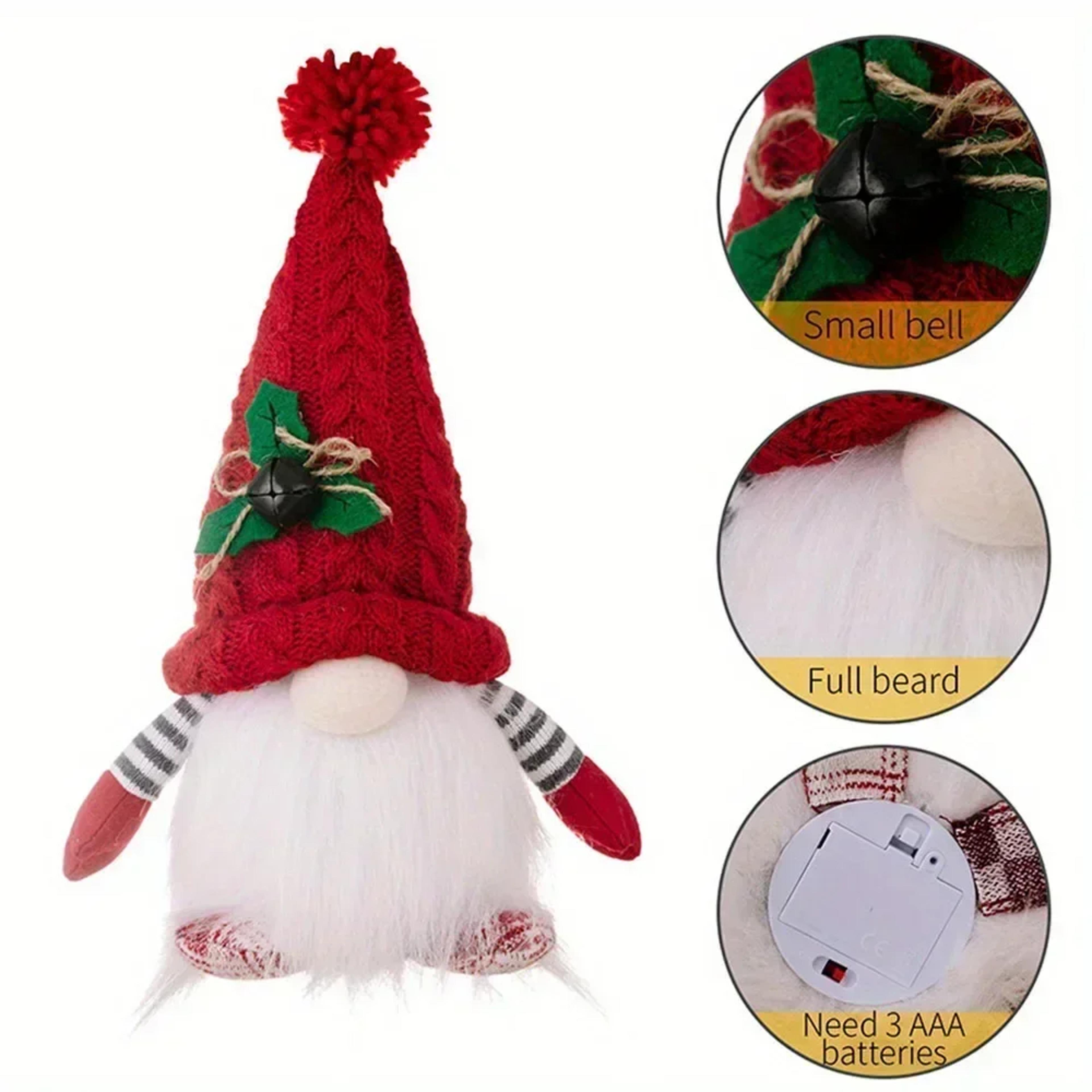 High End Lantern Dwarf Christmas Doll Gift Ornament Santa Gnome Knitted Hat Rudolf Doll 3