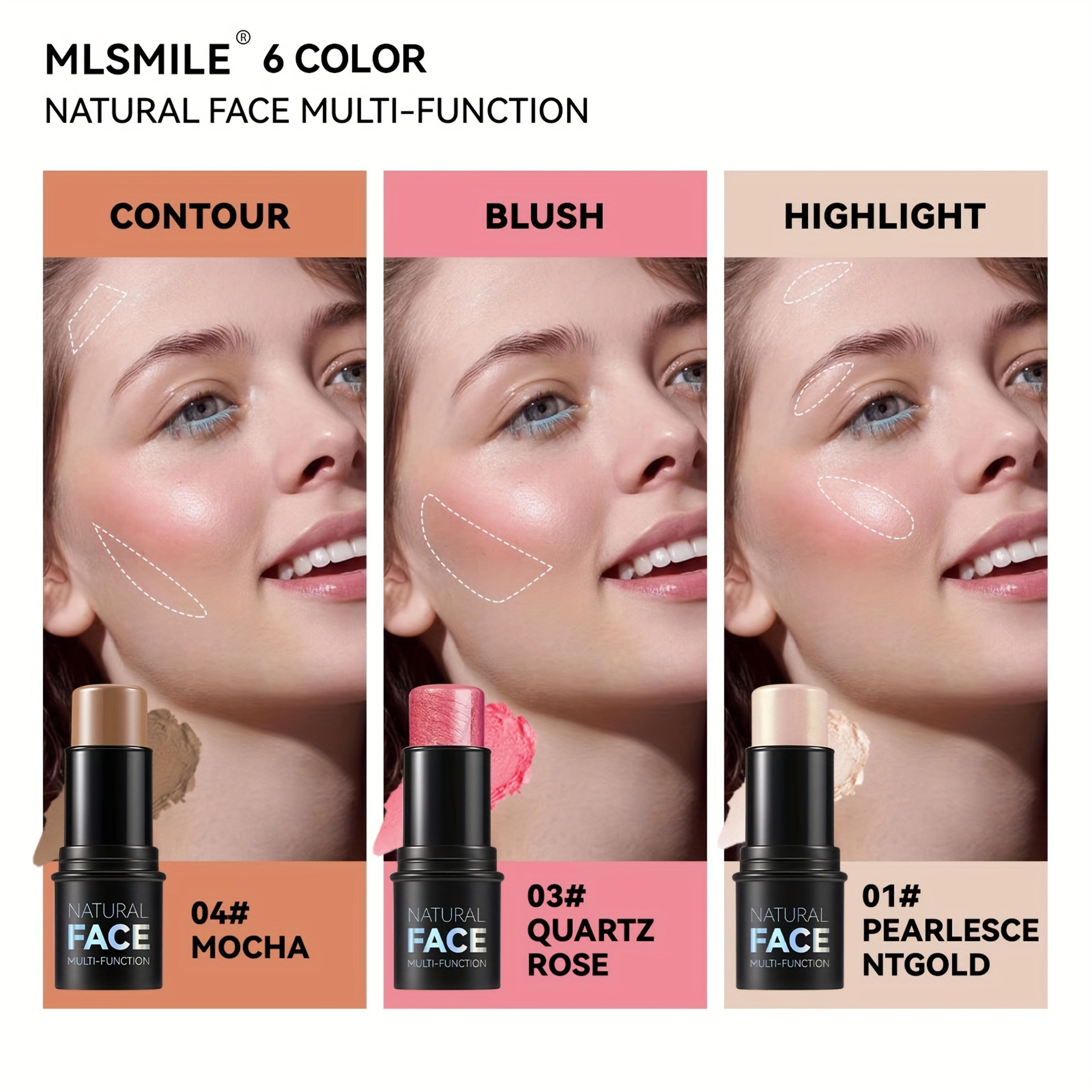 Nongreasy Cream Contour Stick Set With Highlighter Bronzer Blush Waterresistant Face Contouring Pen 3