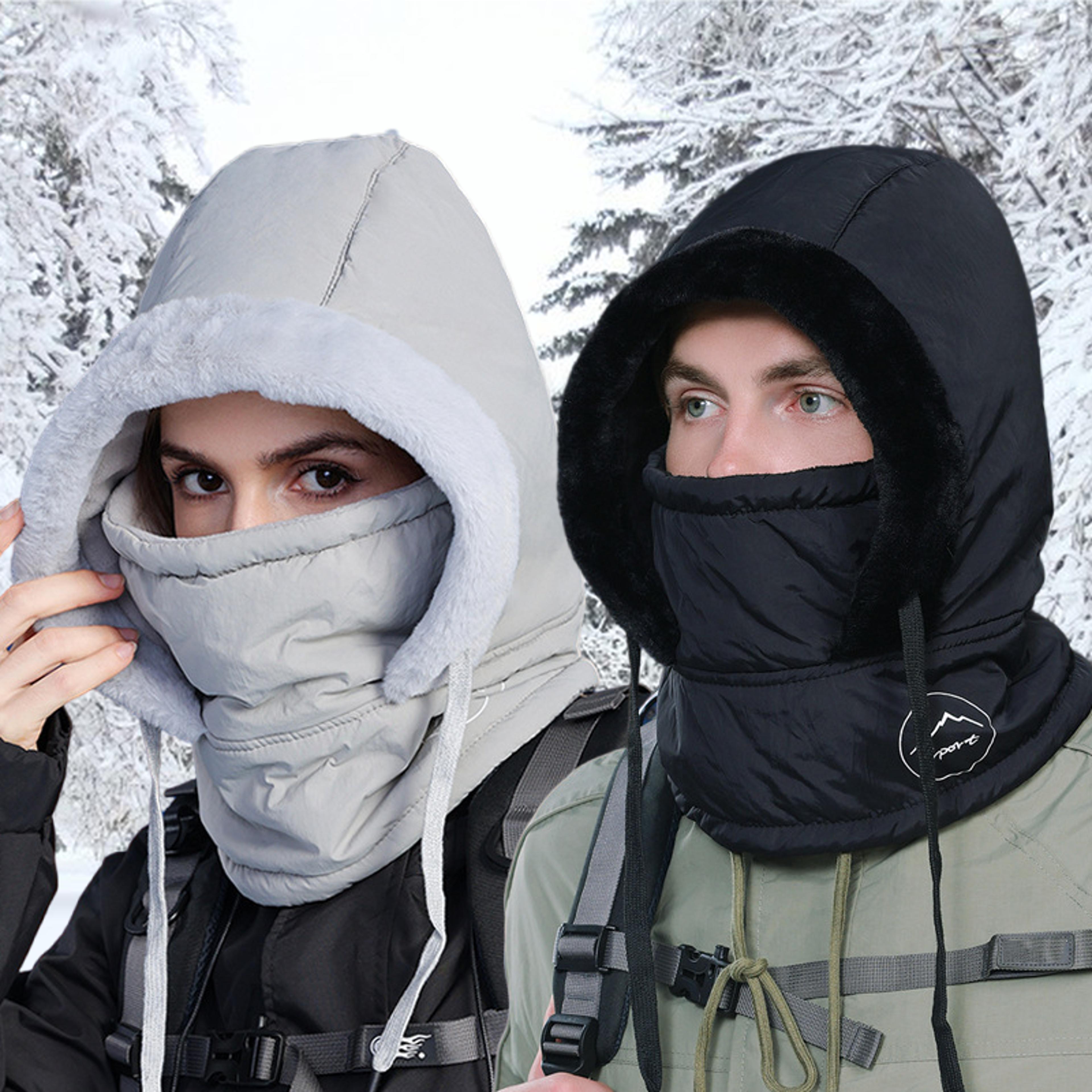 Breathable Womens Winter Balaclava Hat With Warm Neck Scarf And Face Mask For Sports 3