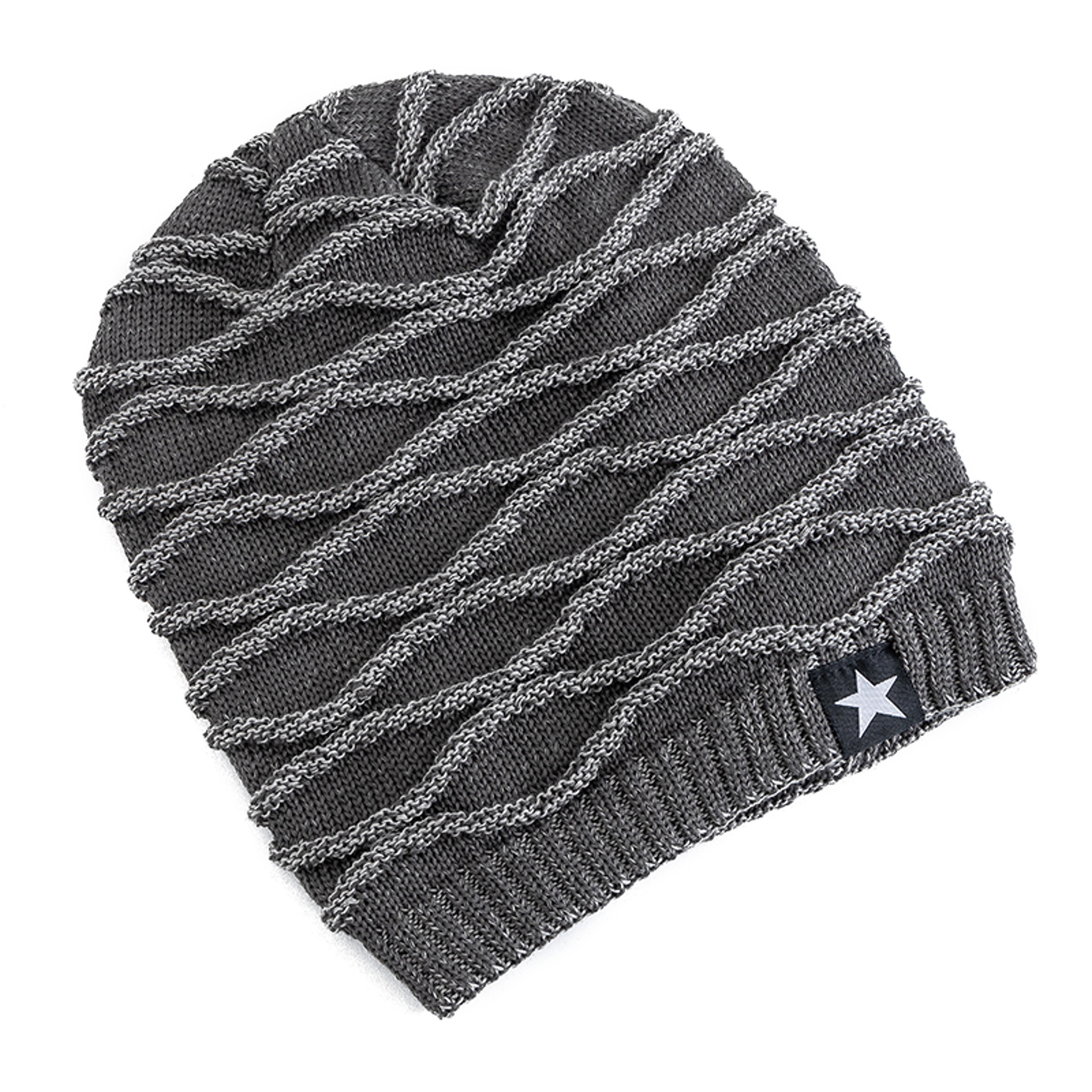 Slouchy Unisex Winter Hat With Fur Lining Fivepointed Star Decor Warm Beanie Cap For Men And Women  4