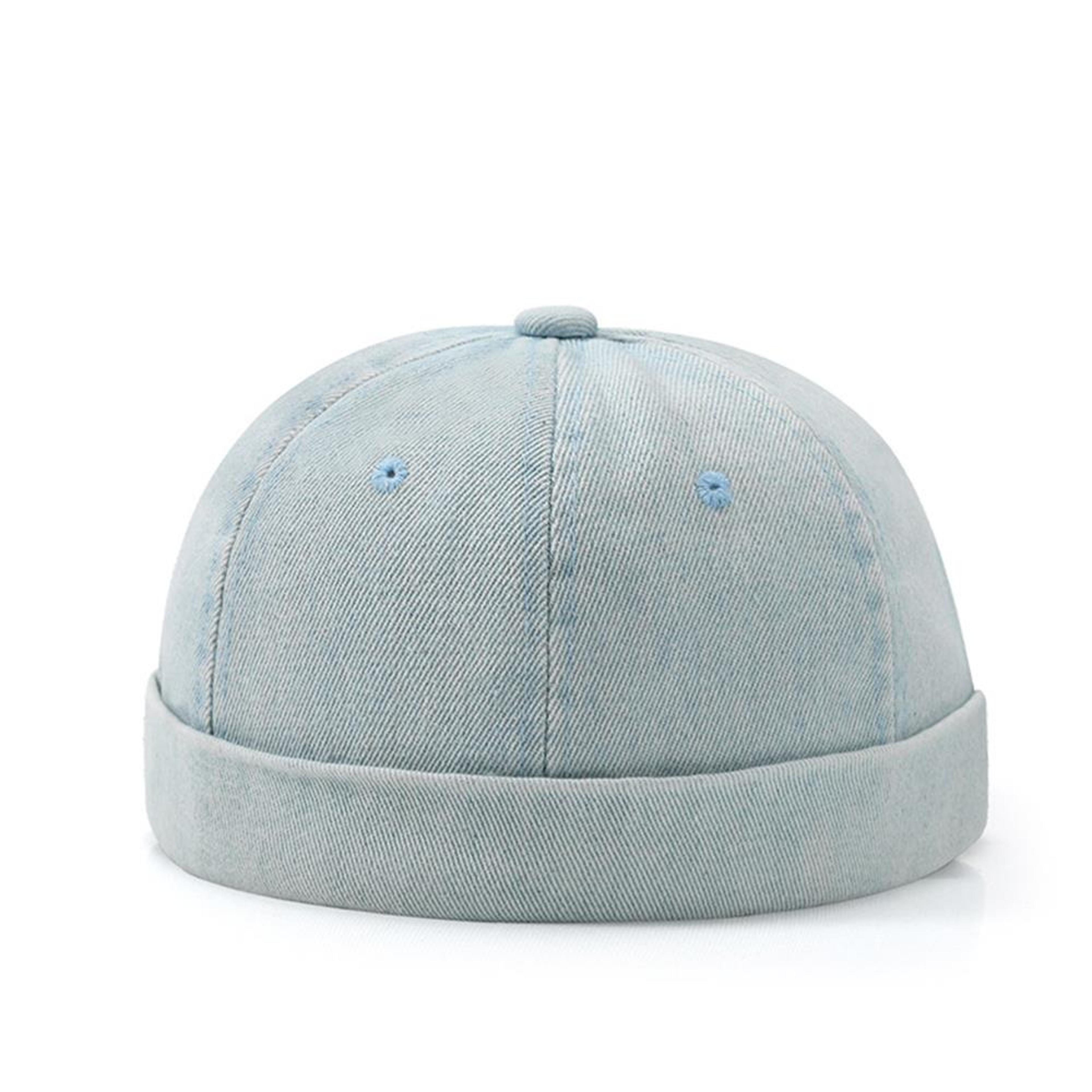 Solid Color Denim Docker Cap Adjustable Brimless Skullcap Beanie Sailor Cap For Men Women Bucket Da 8