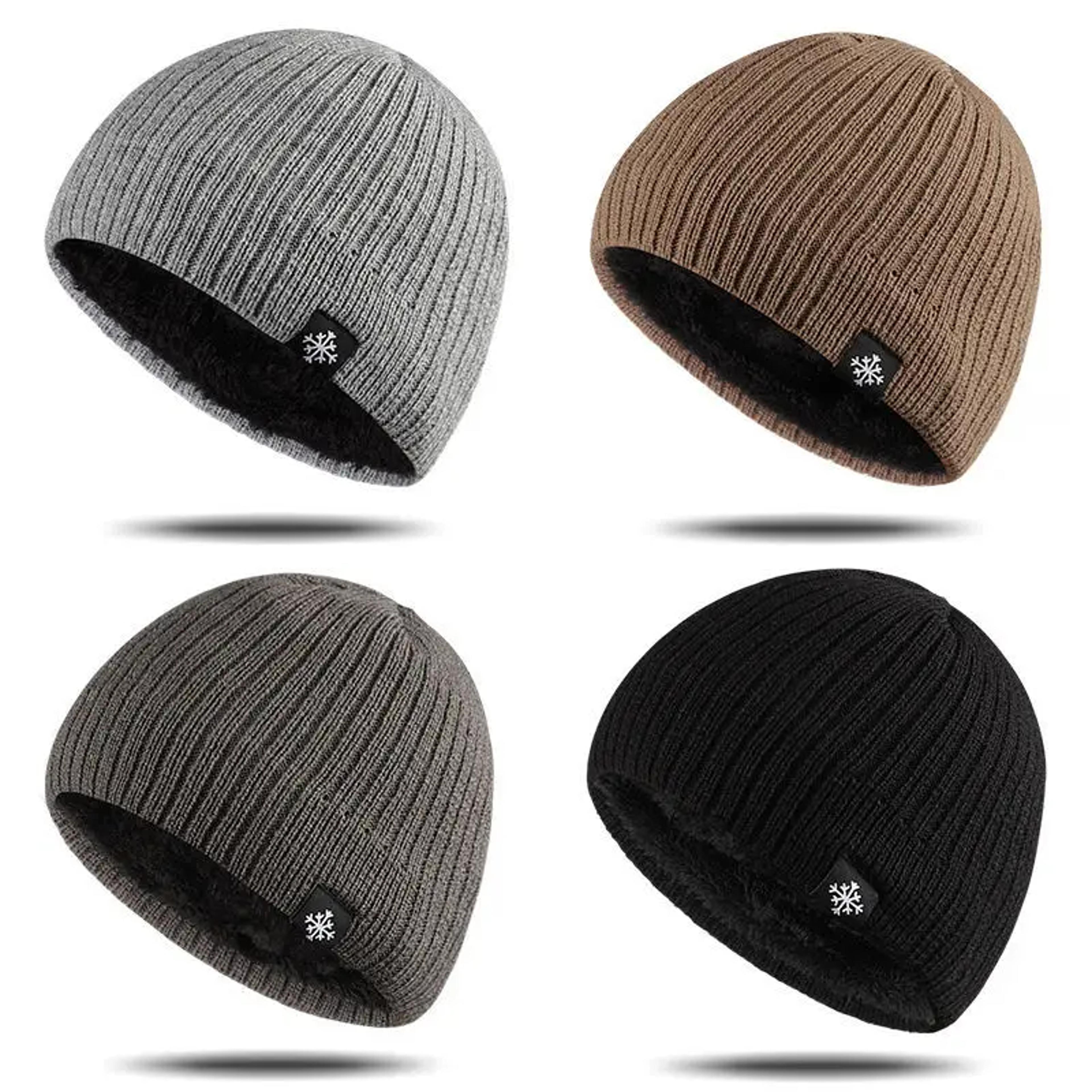 windproof and warm autumn and winter thick wool blended knitted hats for men and women outdoor wear