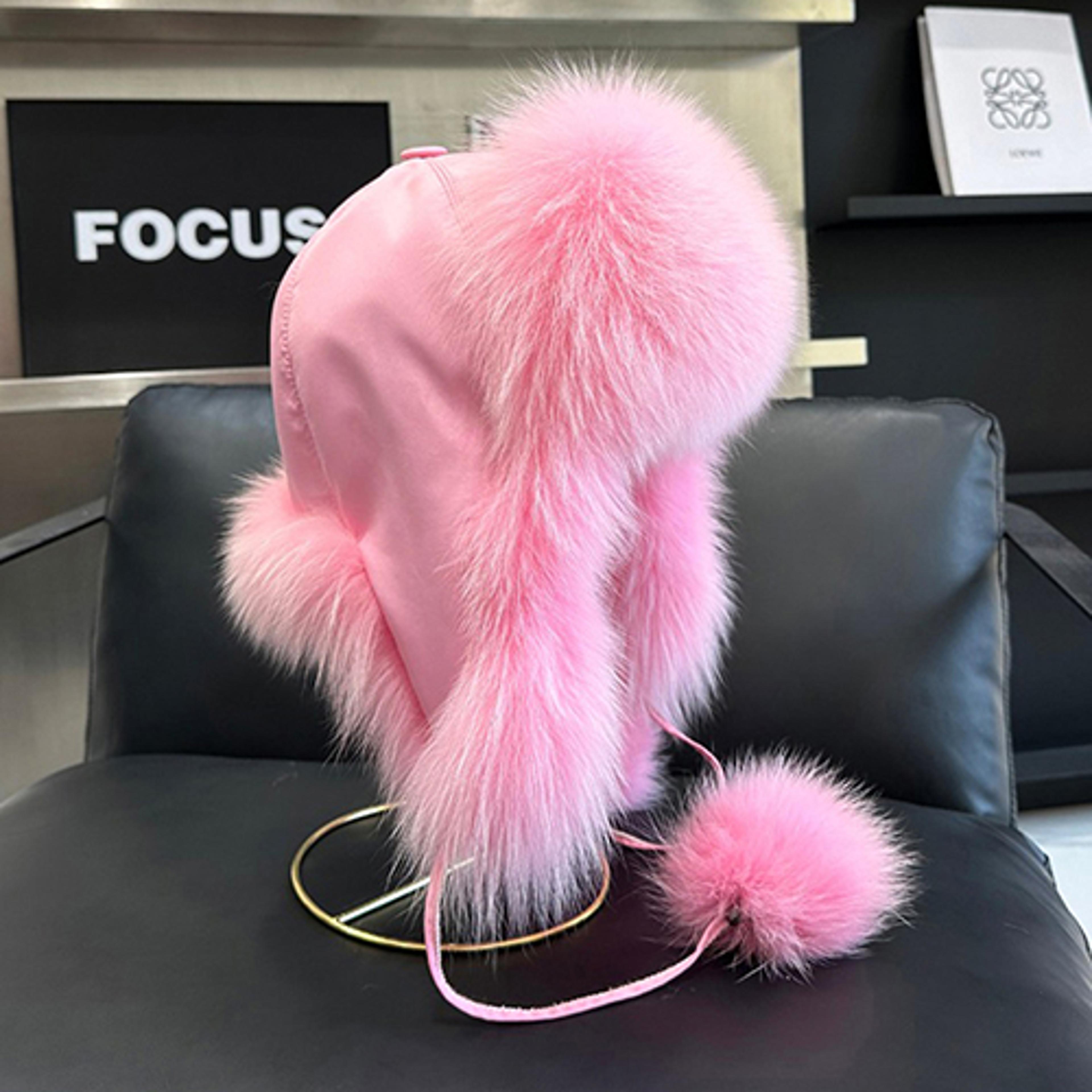 Womens Real Fox Fur Hats Aviator Trapper Snow Skiing Winter Raccoon Fur Bomber Earflap Hat Cap 10