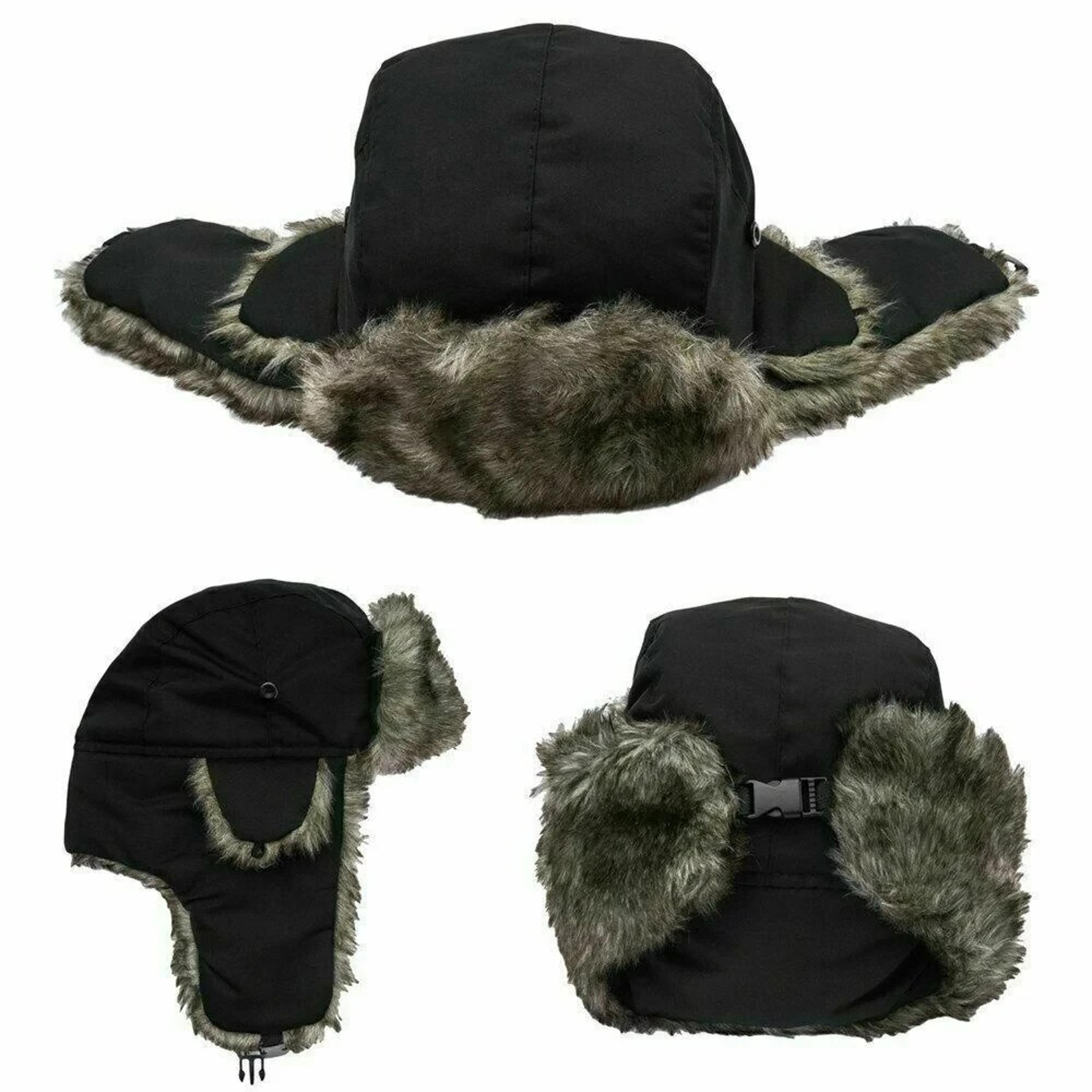 Mens Winter Trapper Aviator Trooper Earflap Warm Waterproof Ski Hat Bomber Cap Warm Ear Protectors  0