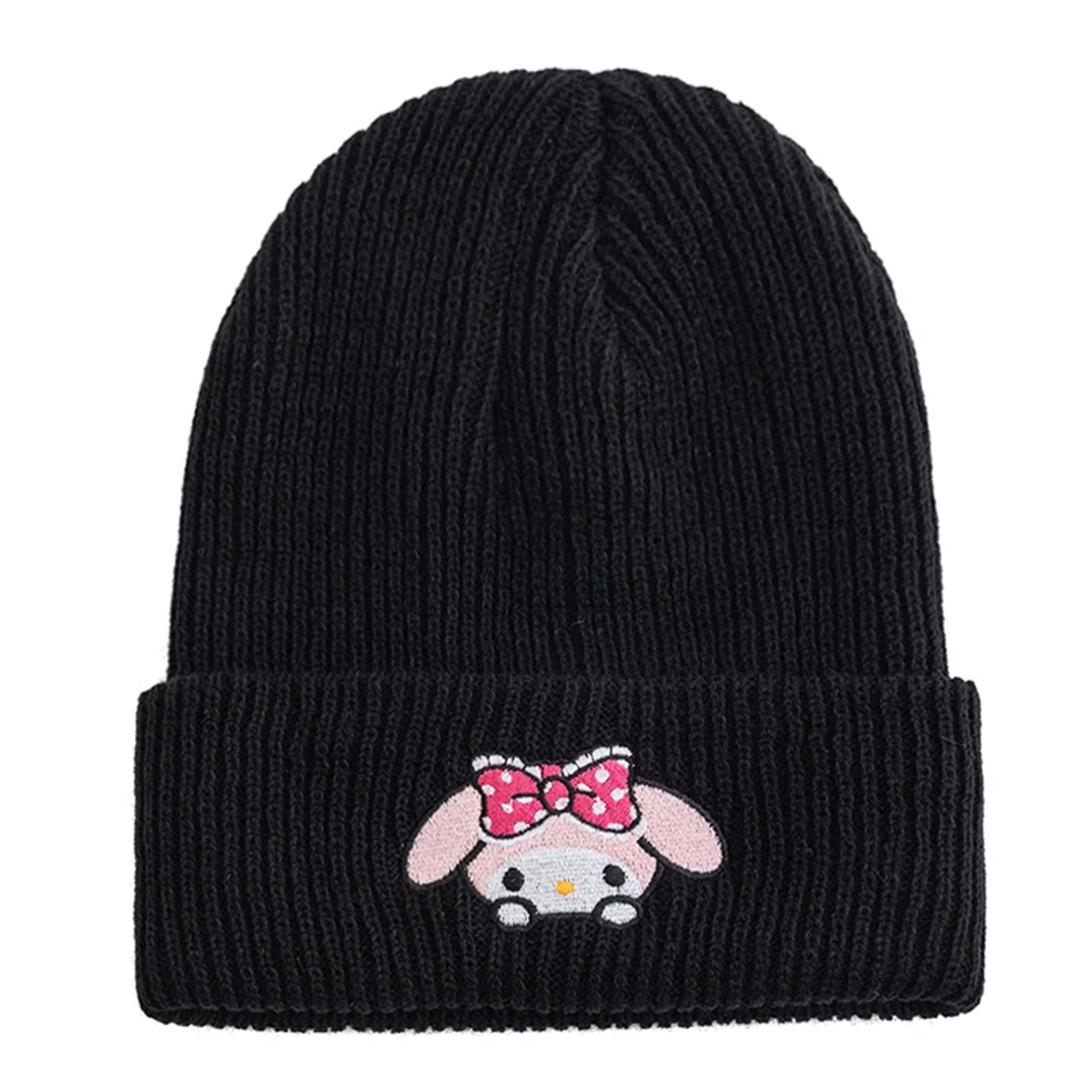 Women Winter Knitted Cap Hot Sale Saniro Hello Kitty Beanie Hat Cute Cartoon Melody 12