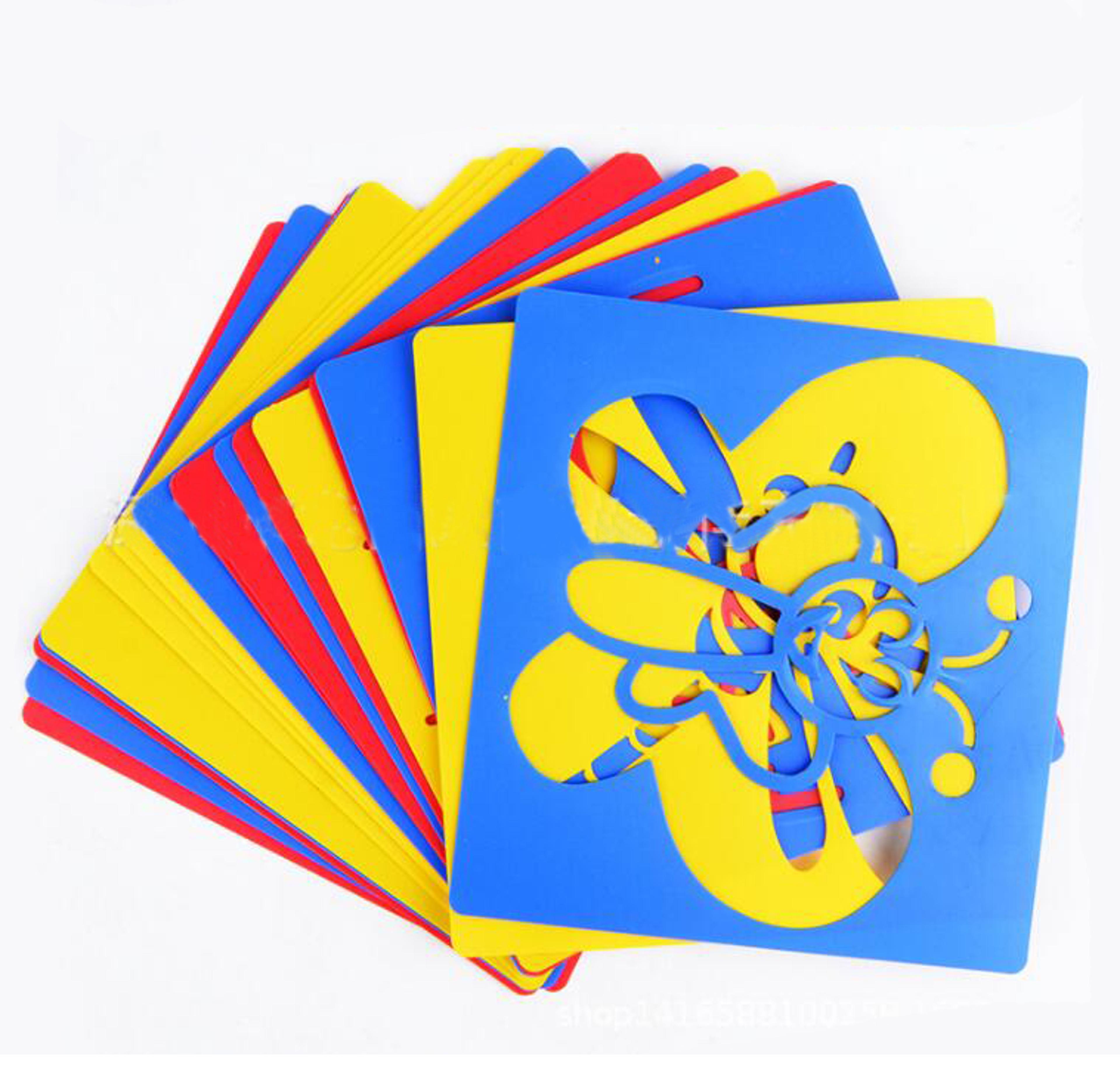 DIY Art Magic Color Rainbow Scratch Card Set With Graffiti Stencil For Kids Painting Craft 3
