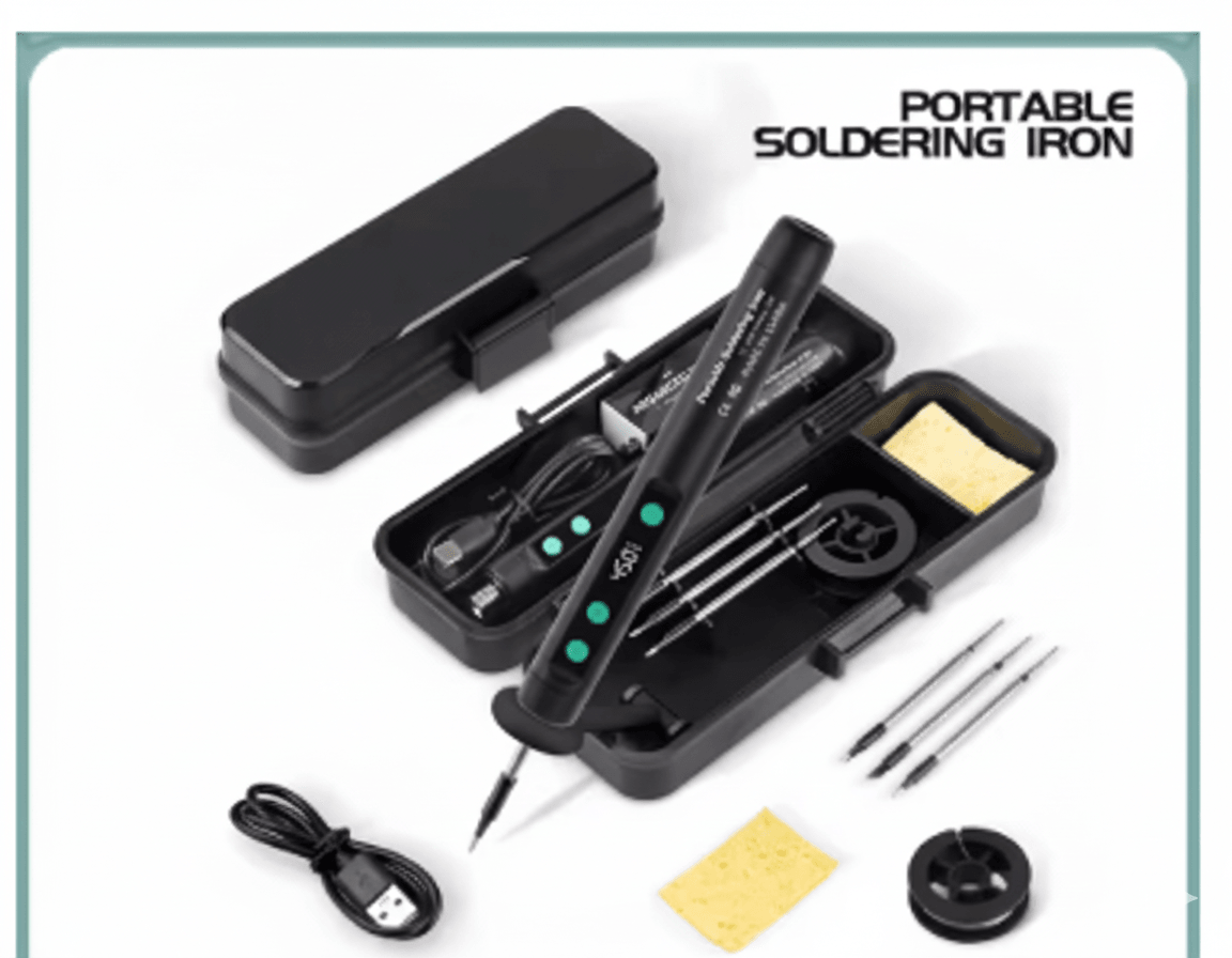 Portable Wireless Soldering Iron Kit Adjustable With Tips Builtin Battery For Easy Soldering 0