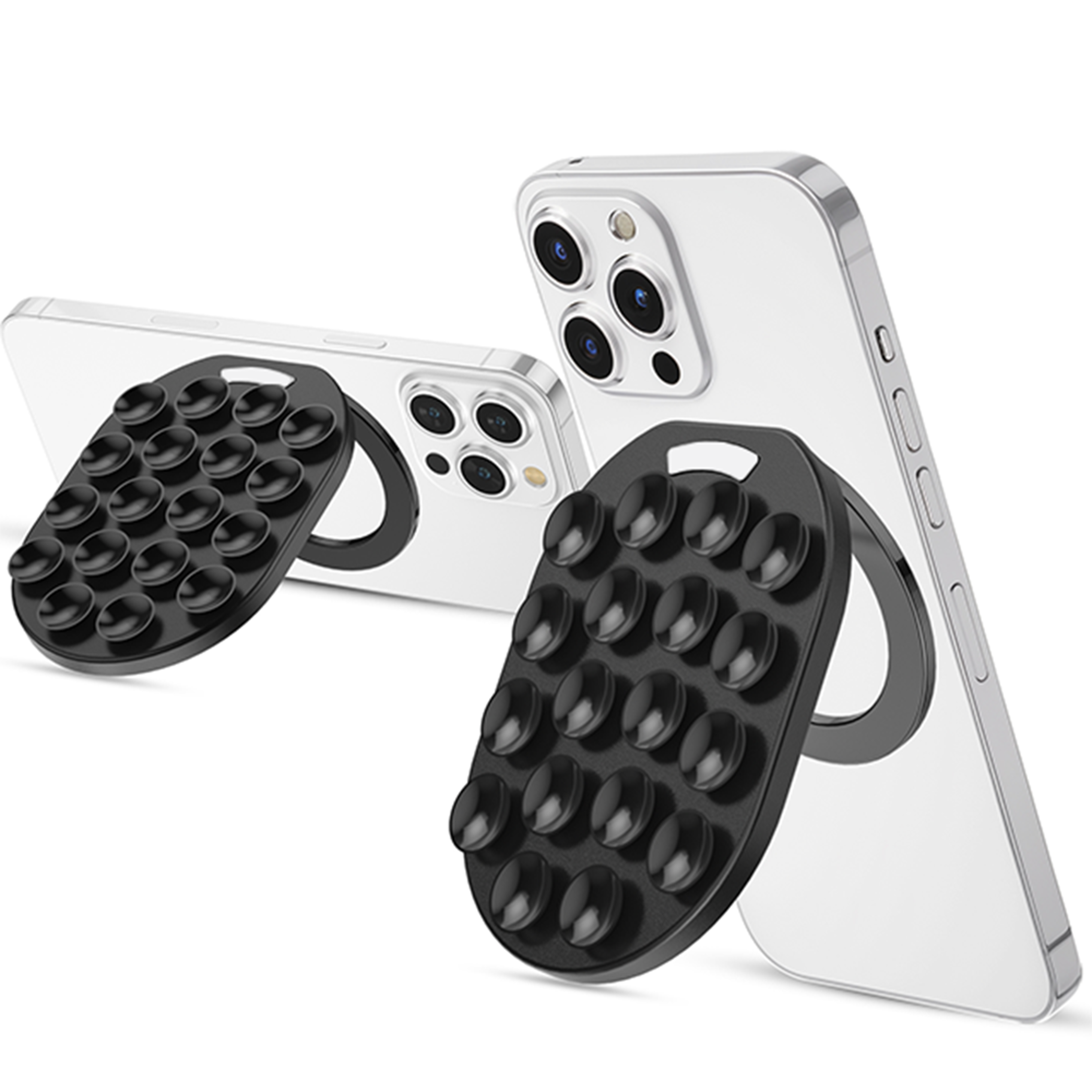 magsafe suction cup phone mount grip stand for mirror, selfies and hands free viewing