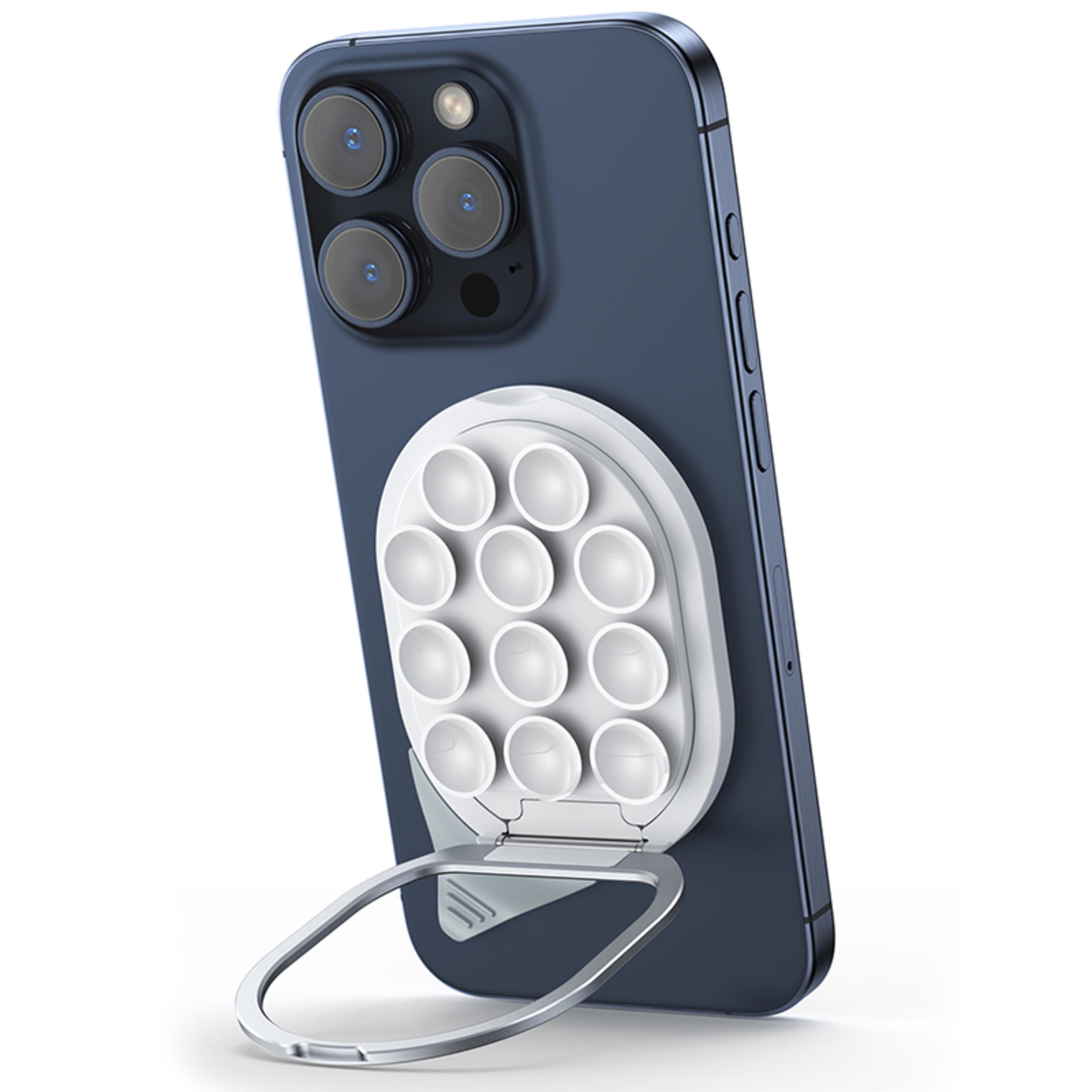 Magnetic Suction Cup Phone Mount With Grip Ring For Car Desk And Mirror 5