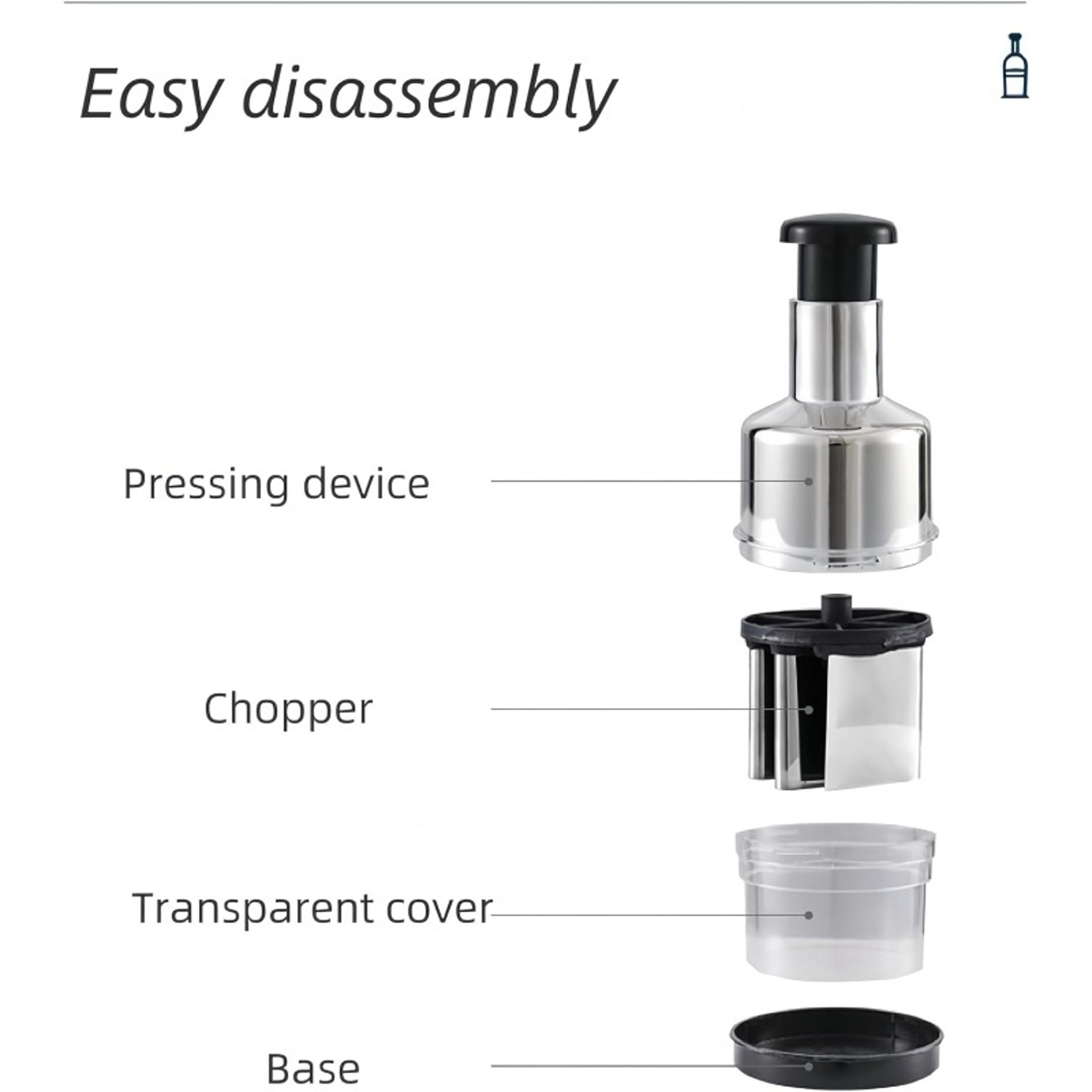 Mini Garlic Chopper Manual Food Chopper Hand Pull Vegetable Mincer 3