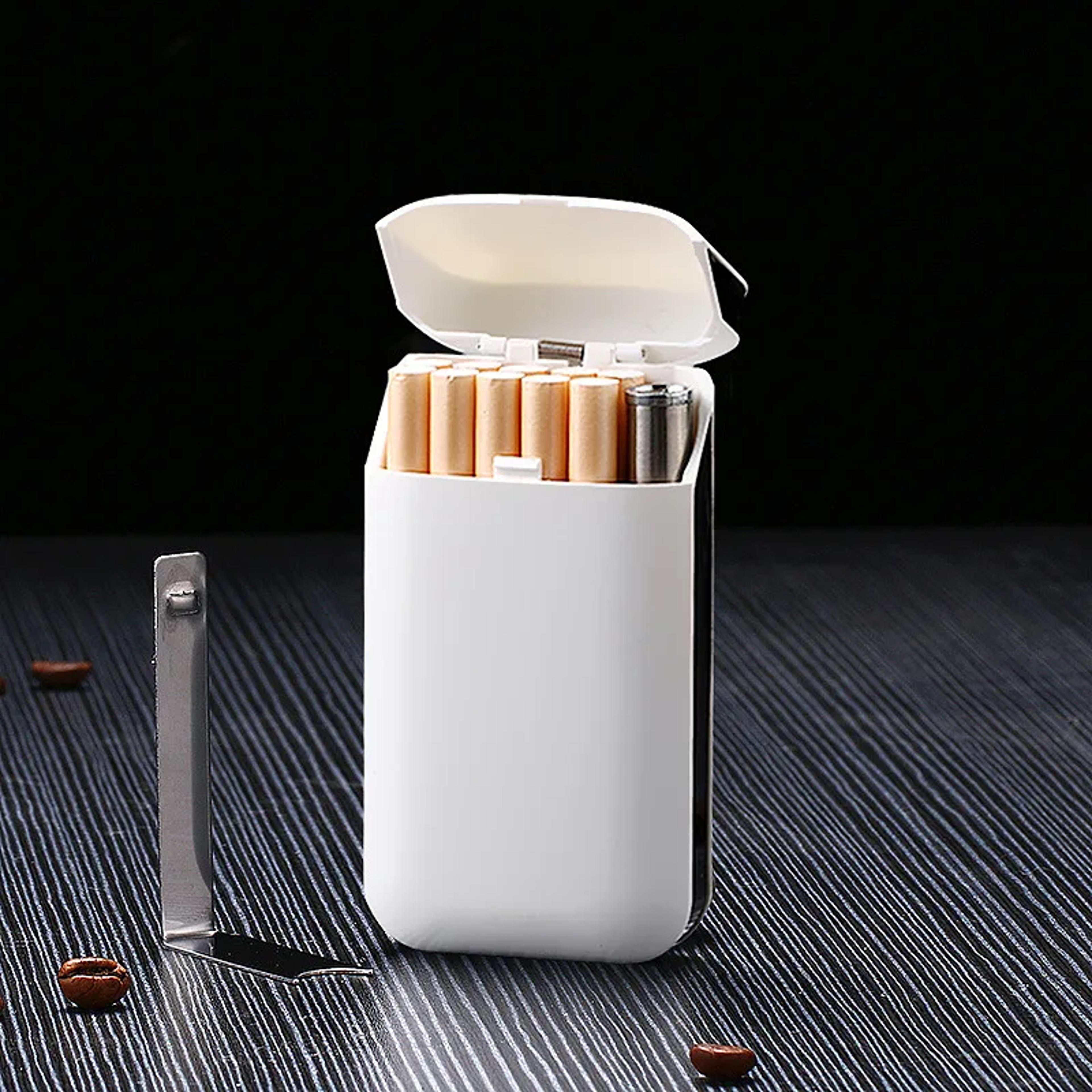 Cigarette Case With Lighter USB Rechargeable Windproof Flameless Holder 10