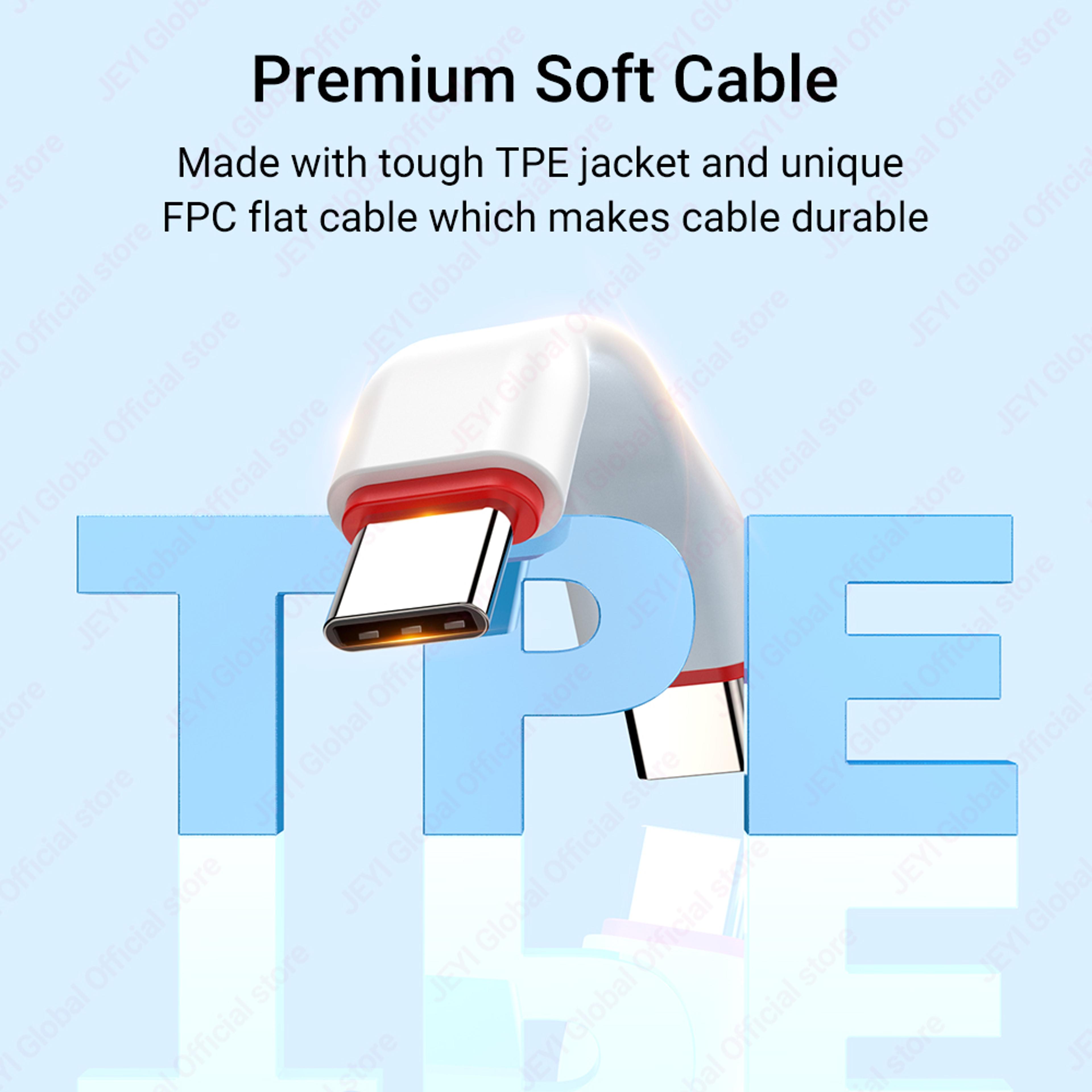 Short USB C Cable Thunderbolt Right Angle Fast Charge Cable 2