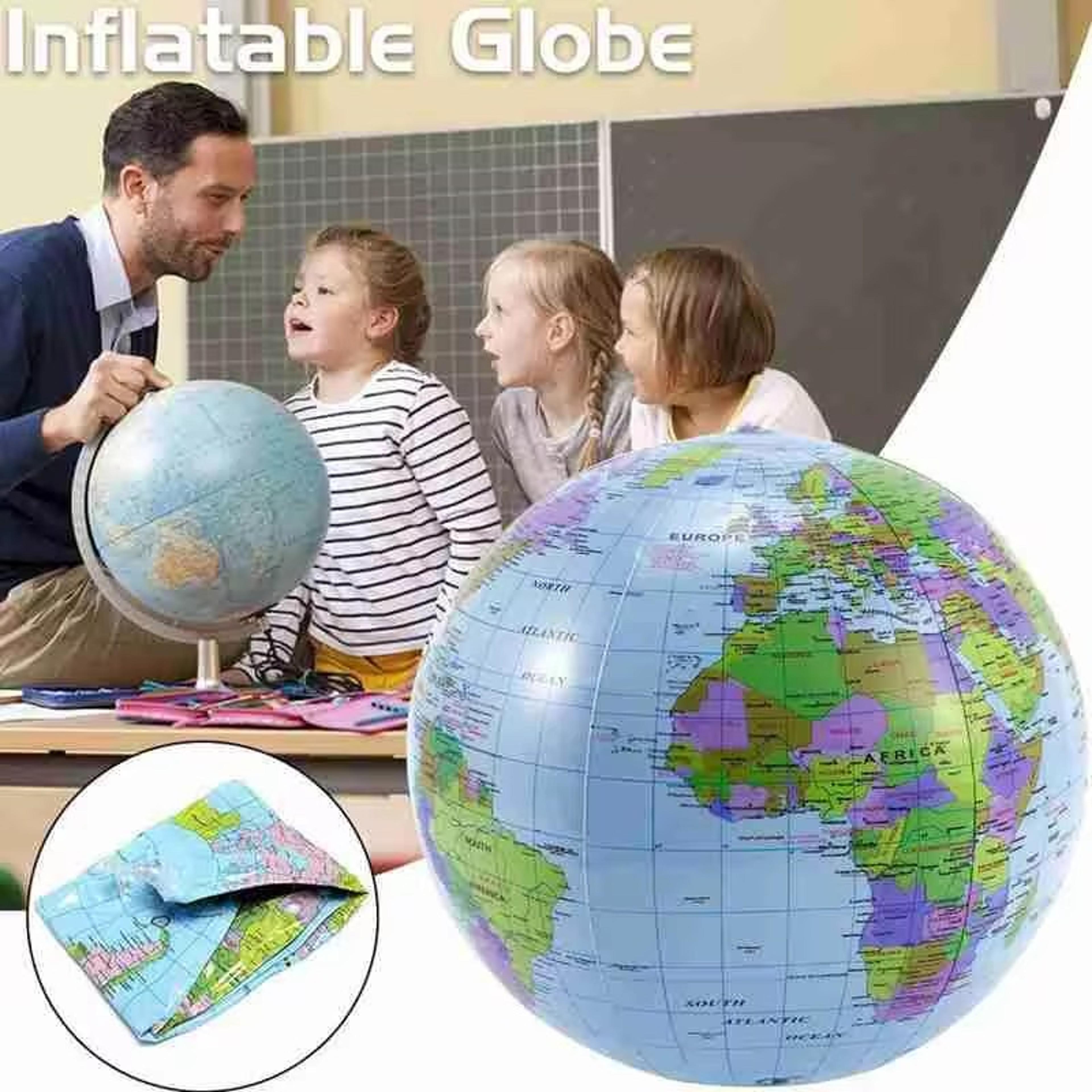 Kids Inflatable Globe Geography Toy Educational Beach Ball World Map 4