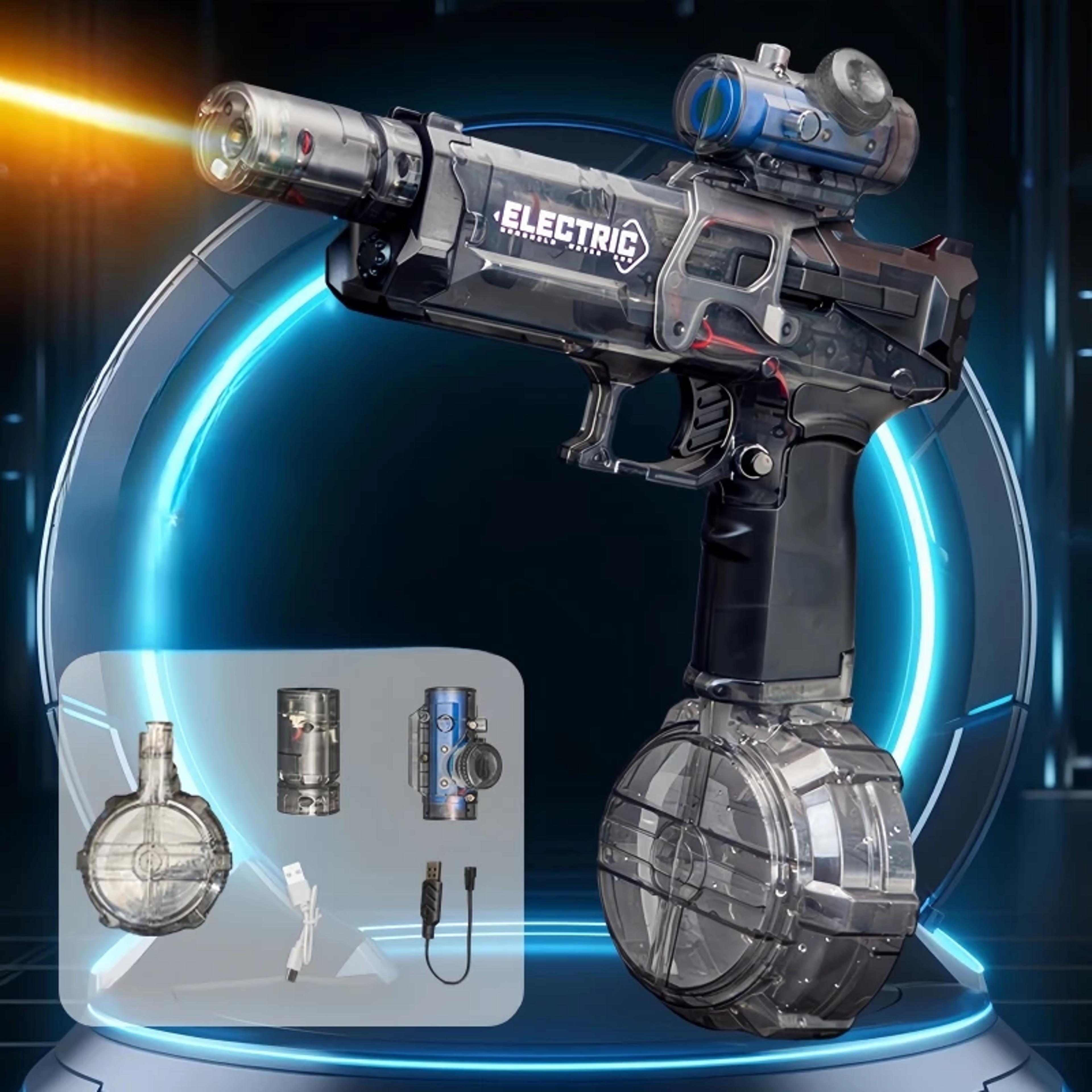 Flame Light Electric Water Gun For Kids Automatic LED Water Blaster Summer Pool Toy 7