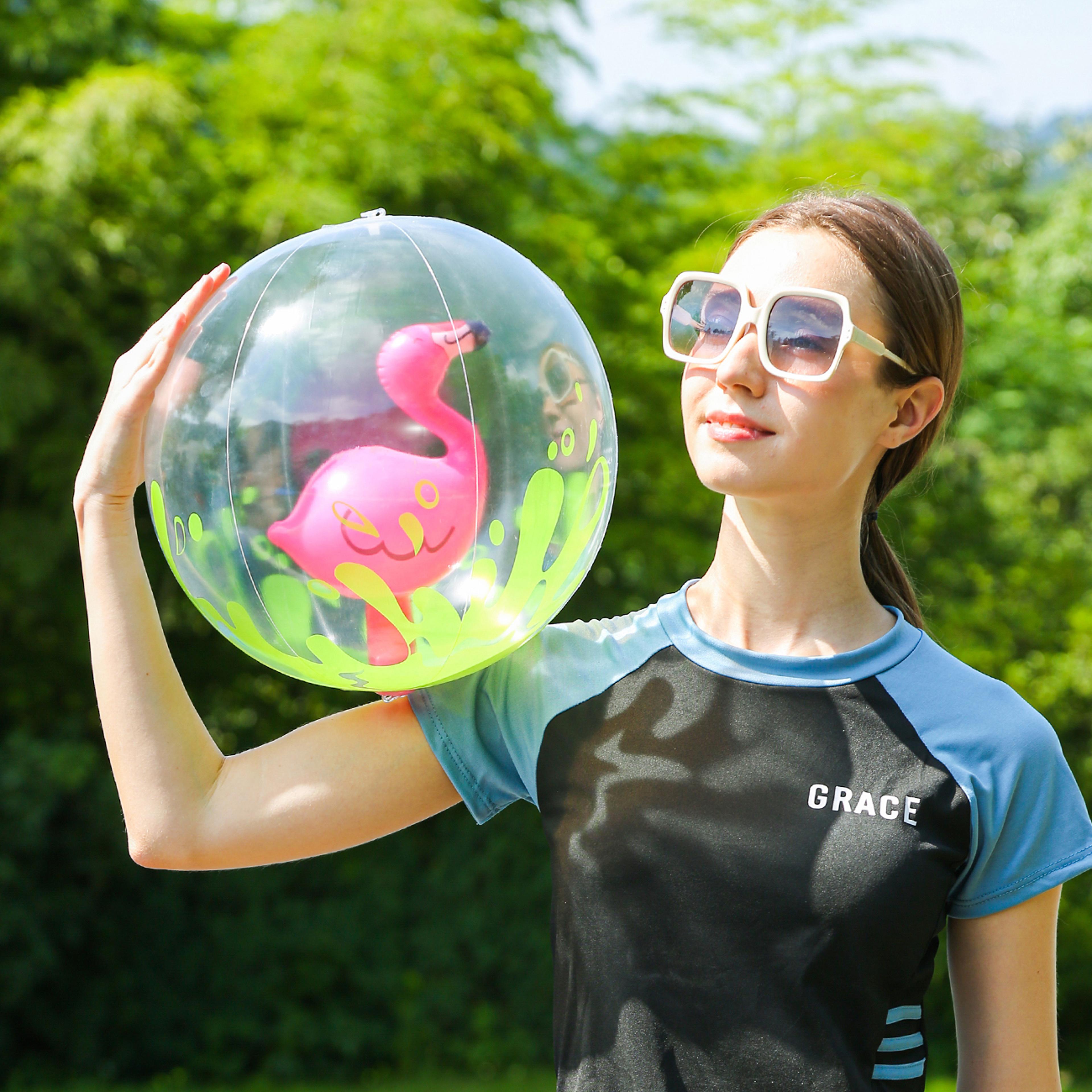 clear splash transparent beach ball for pool parties, beach games and under the sea decor