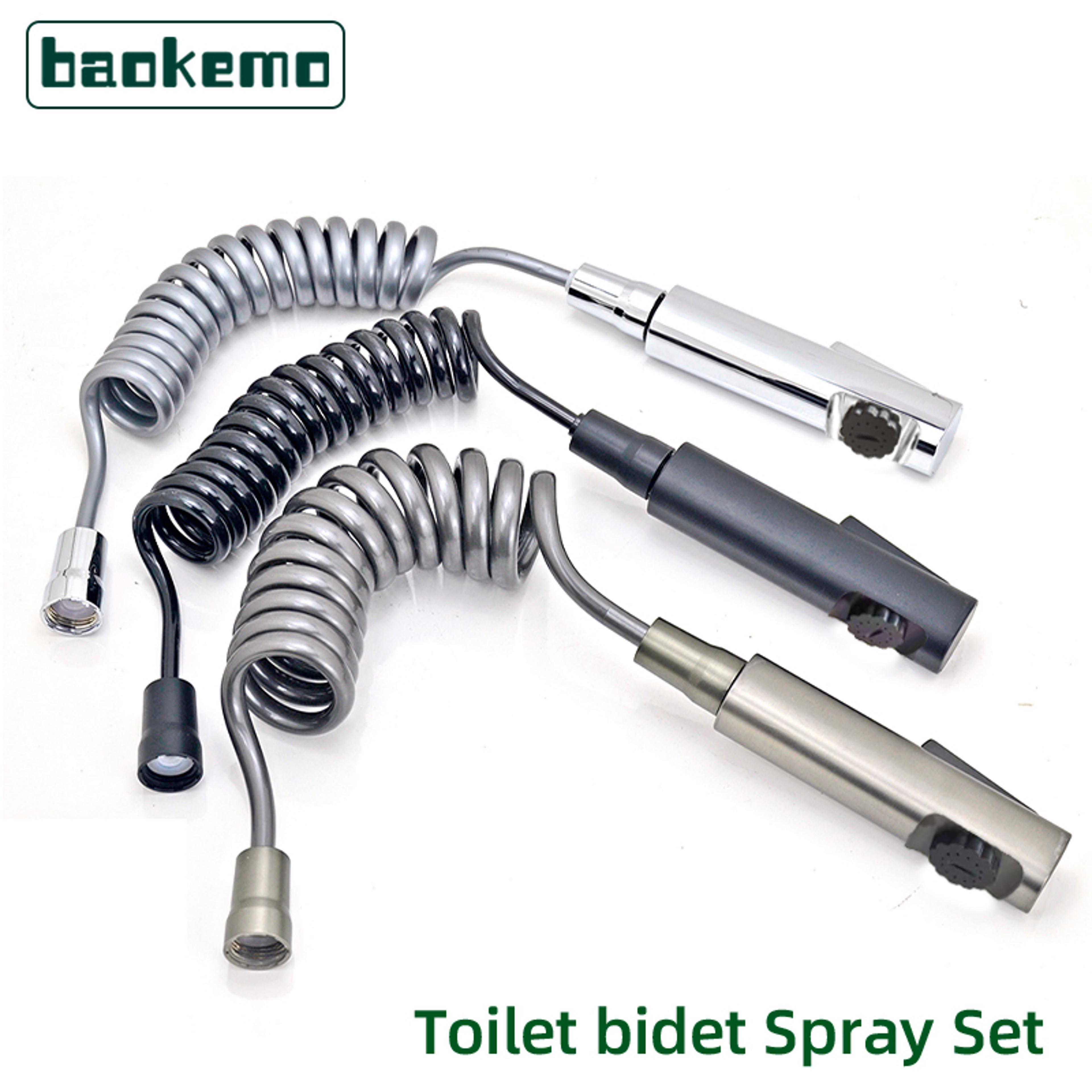 handheld bidet sprayer set with no drill holder and hose for toilet cleaning