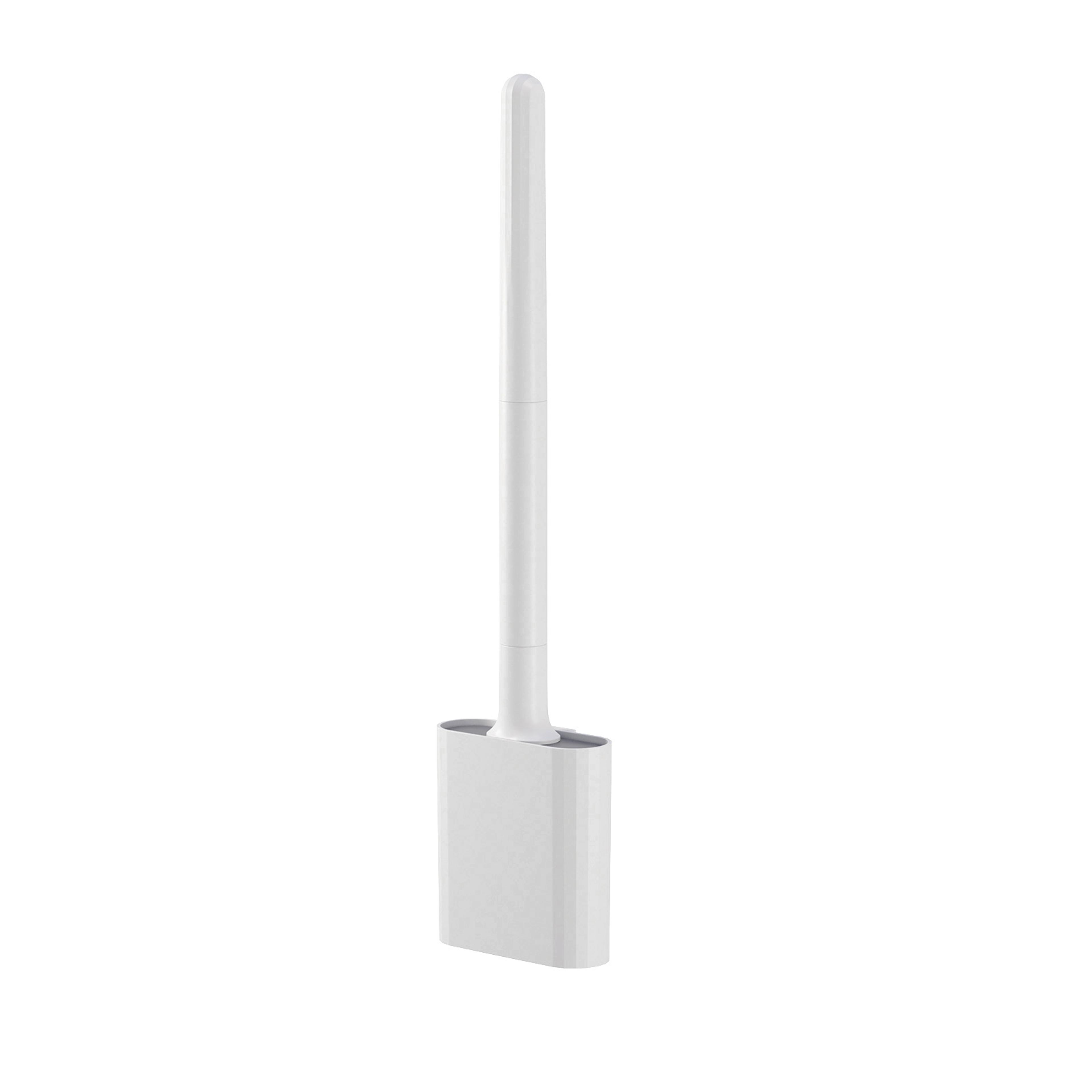 Compact Silicone Toilet Brush With Quick Dry Holder  Flexible Bristles 4
