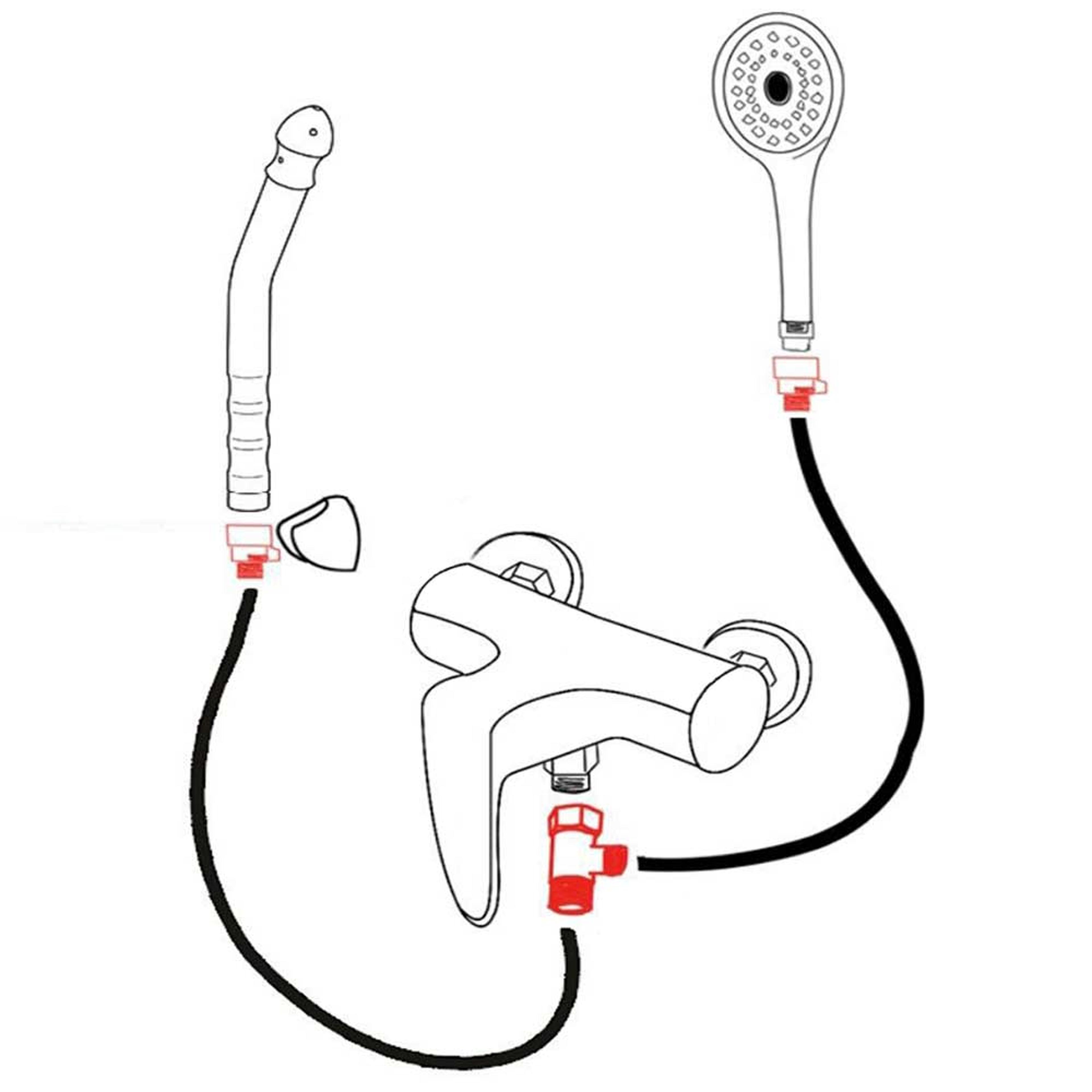 Dual Shower Head Combo With Shower Head Shut Off Valve  Handheld Bidet Sprayer 1
