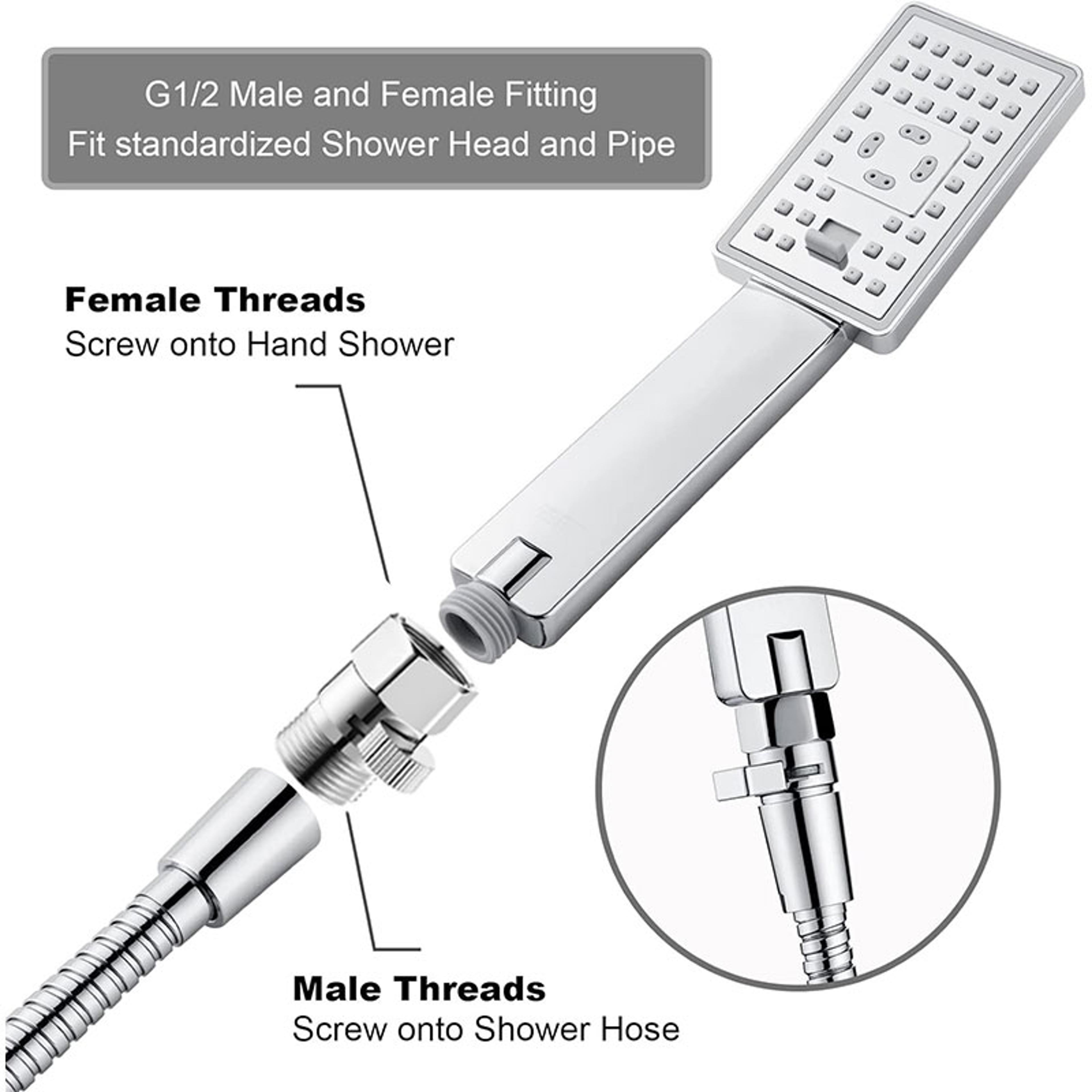 Dual Shower Head Combo With Shower Head Shut Off Valve  Handheld Bidet Sprayer 3