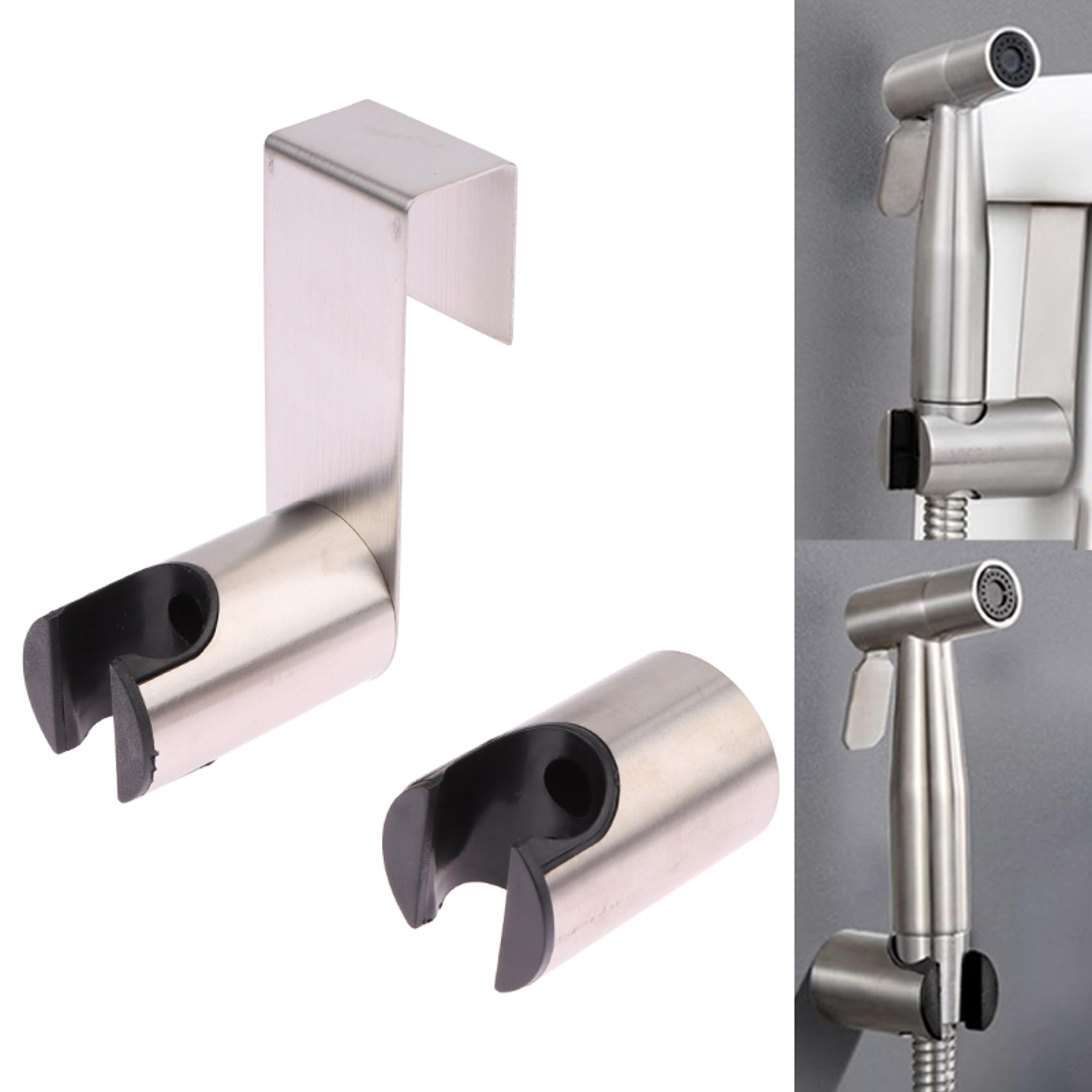stainless steel shower head holder adhesive wall mount no drill bathroom sprayer hook