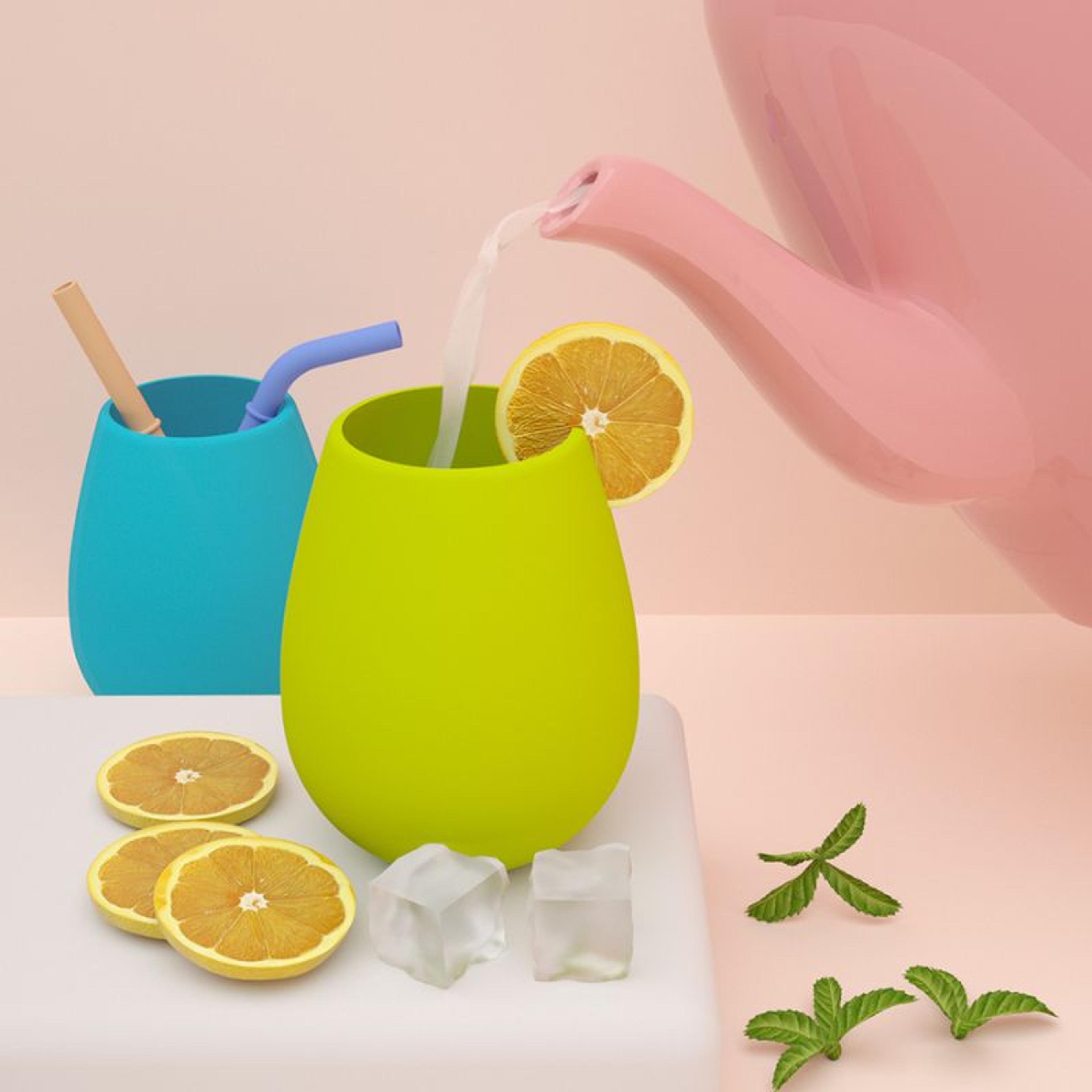 Collapsible Silicone Cup With Lid Portable Foldable Travel Cup 3
