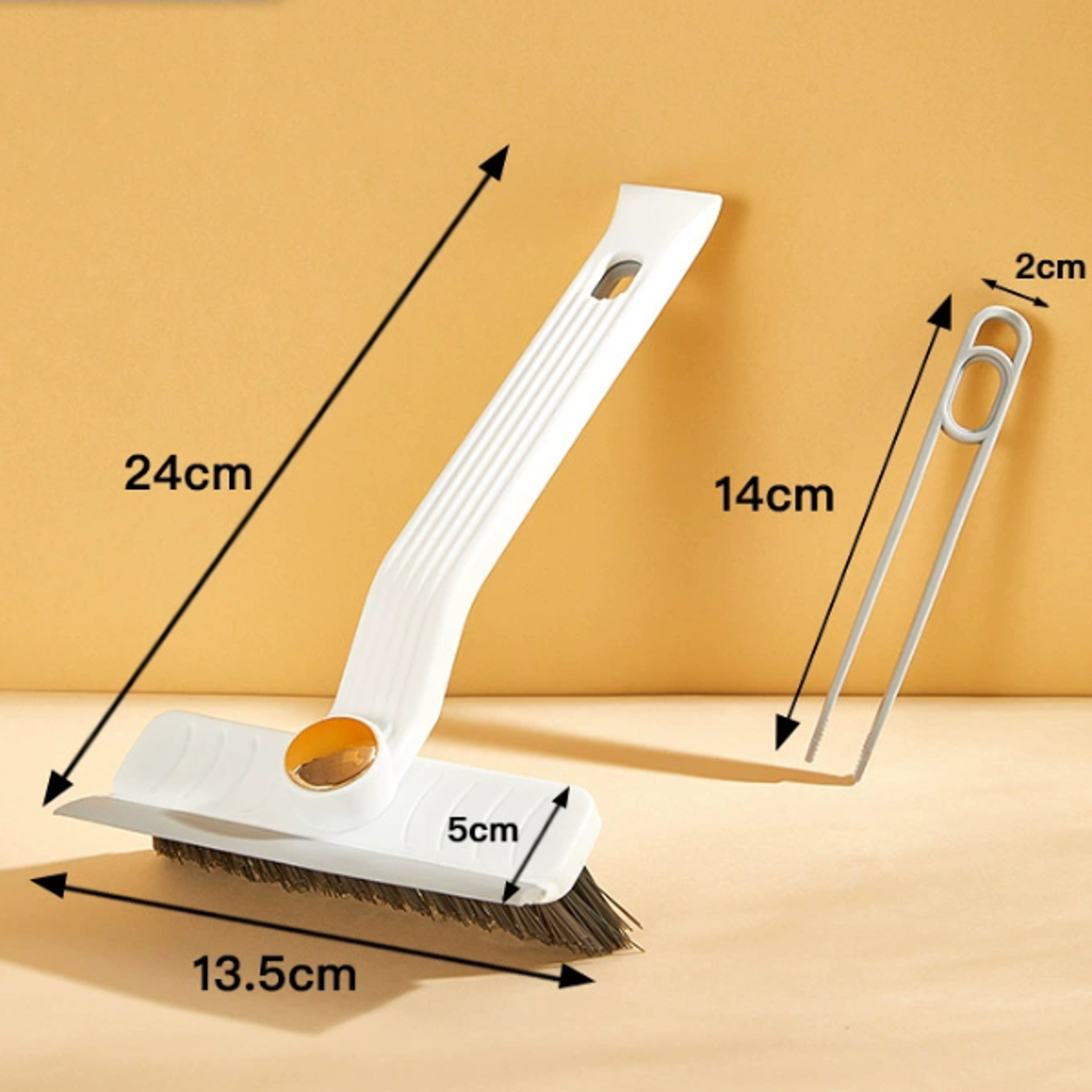 4 in 1 360 Rotating Hard Bristle Scrubber MultiPurpose Tile Cleaning Brush with Clip Scraper for B