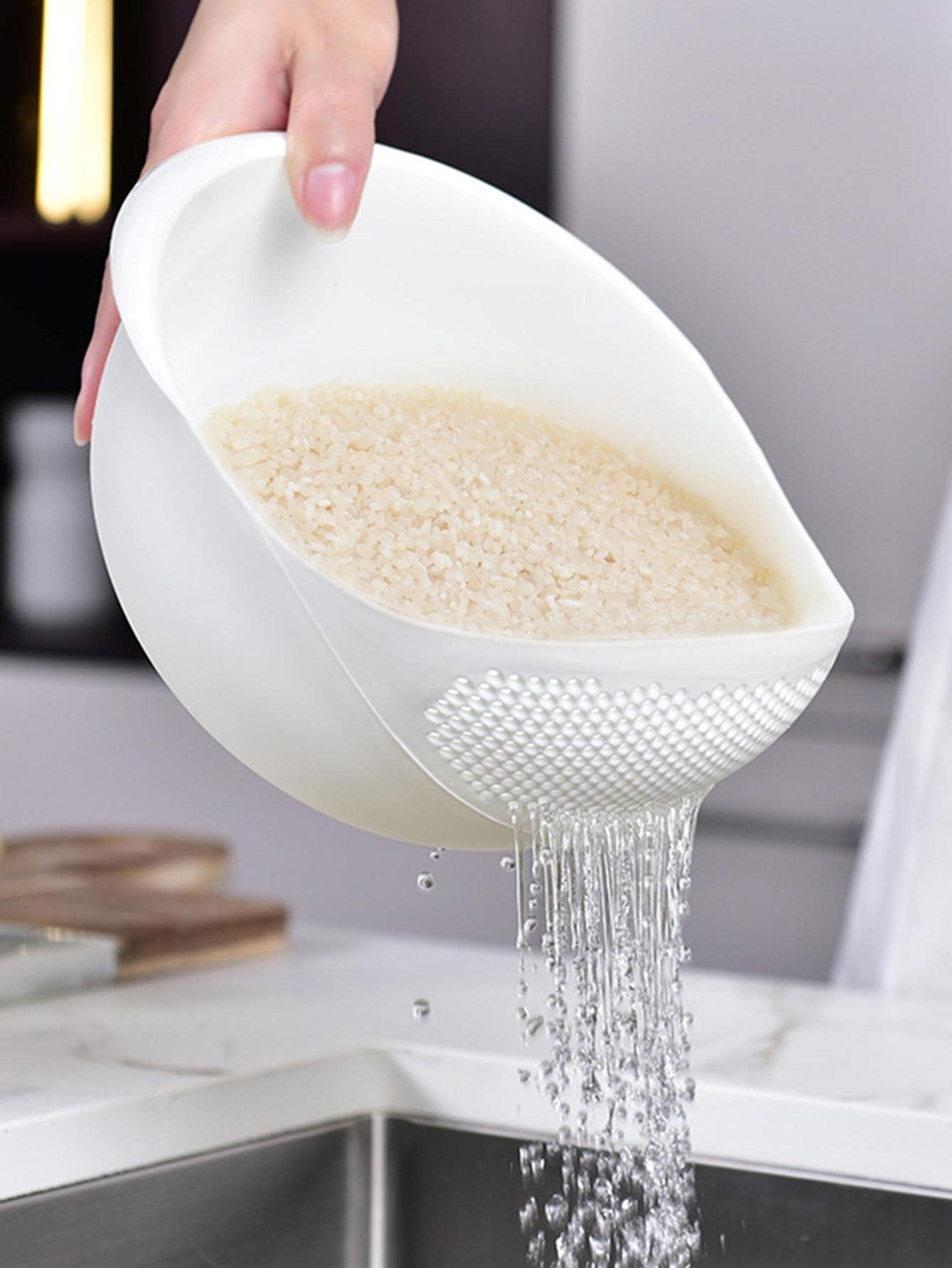 rice washing bowl with handle multi use colander bowl for fruit and vegetables