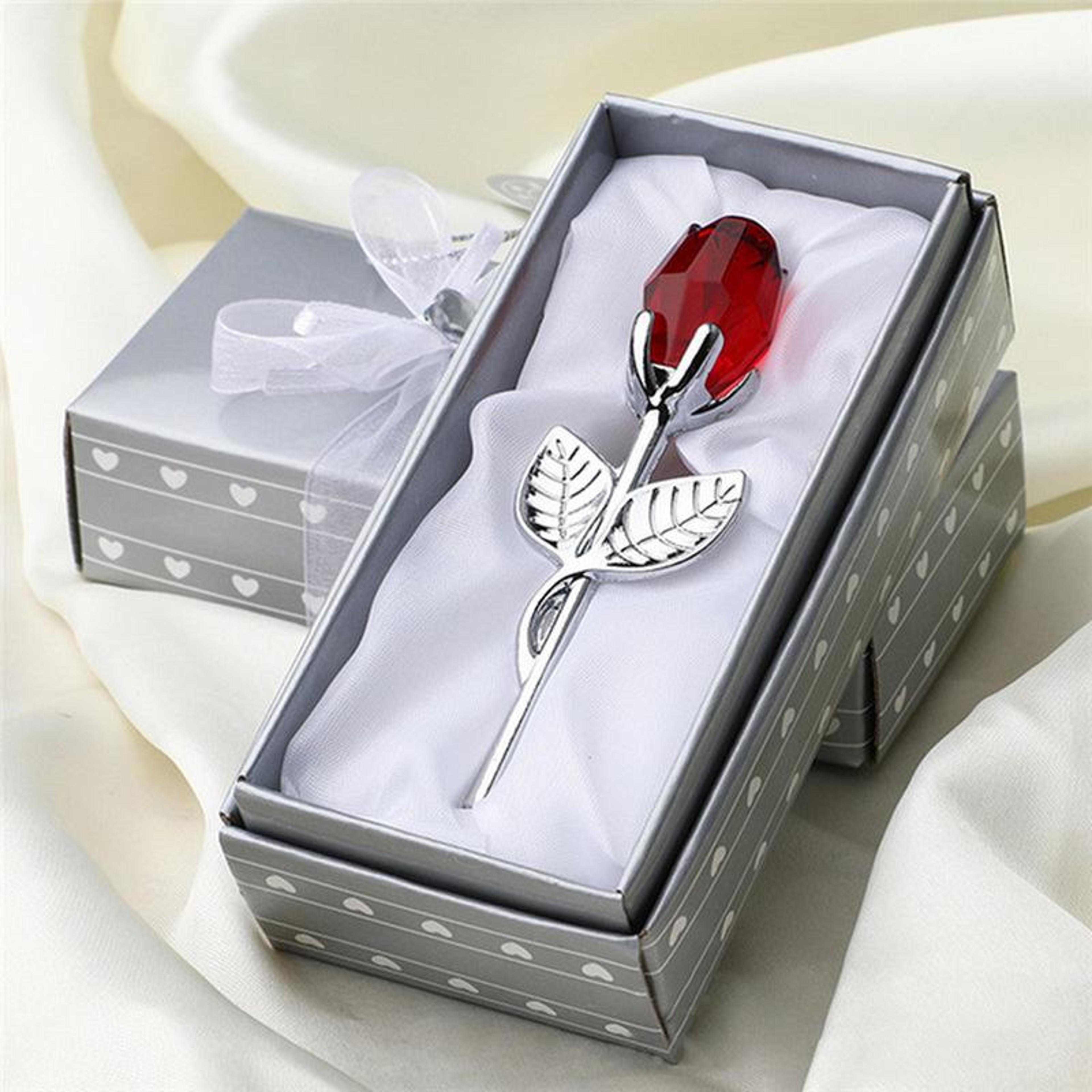 crystal rose figurine gift decorative glass flower for weddings and valentine keepsakes