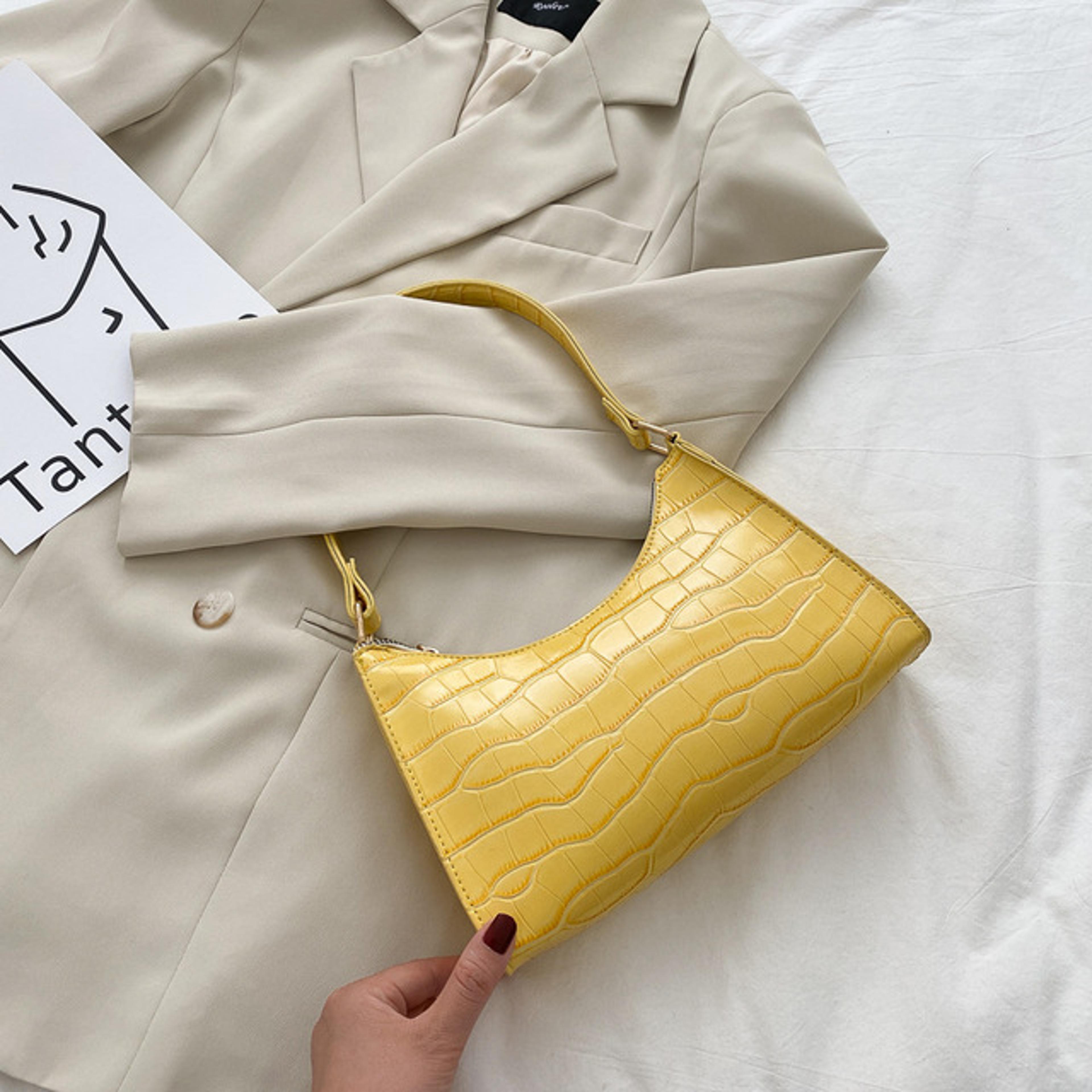 Croc Embossed Underarm Shoulder Bag For Women 8