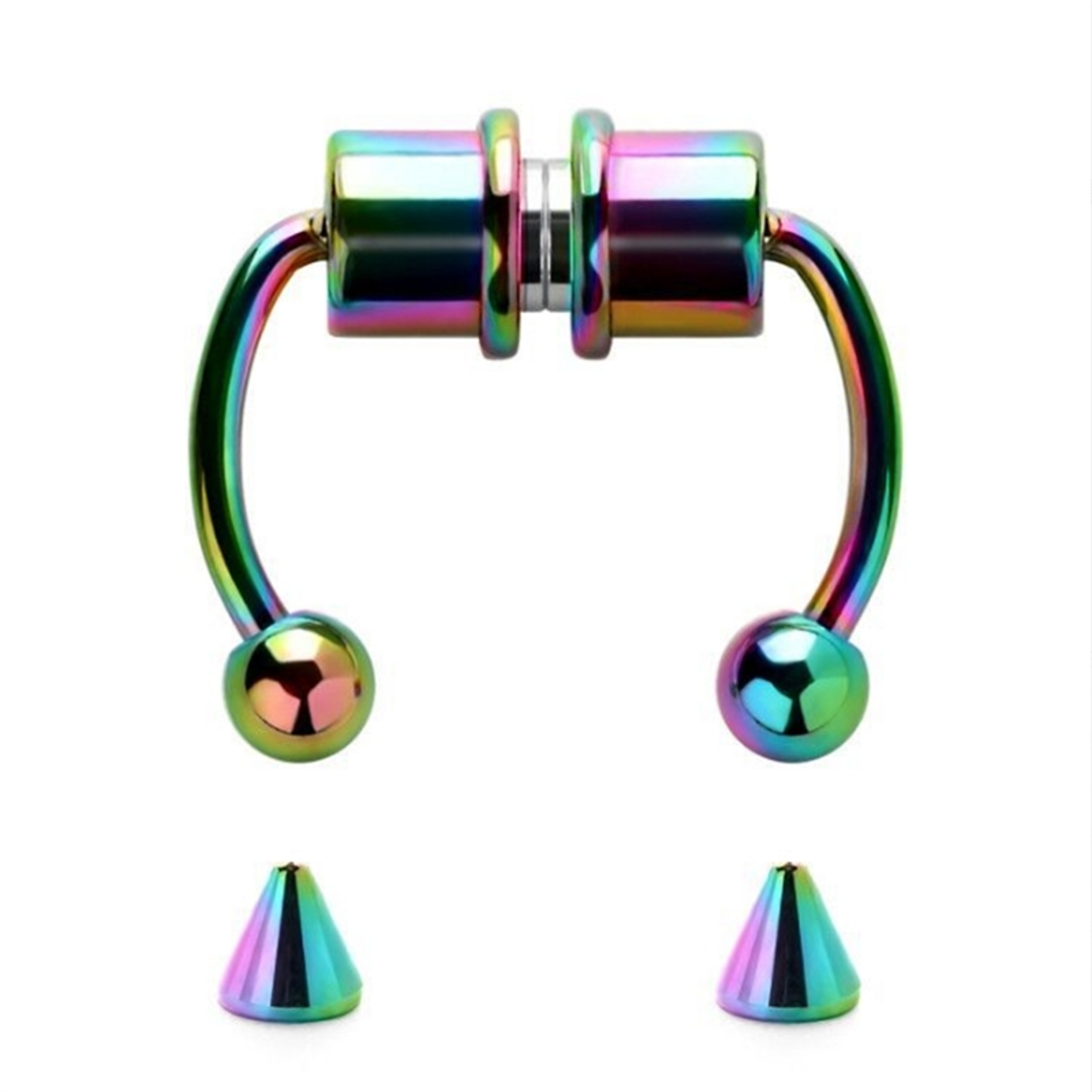 Magnetic Fake Septum Ring Clip On Horseshoe Nose Ring In Stainless Steel 2