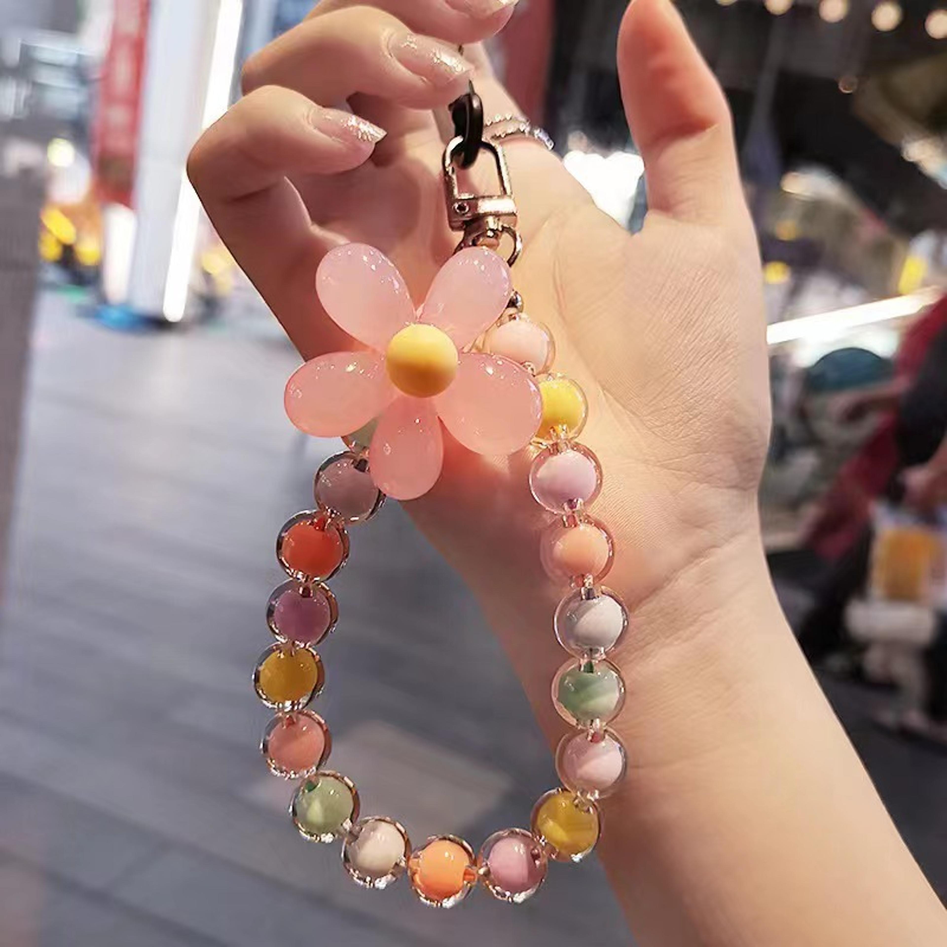 Macaron Beaded Phone Wrist Lanyard Anti Lost Phone Charm 3