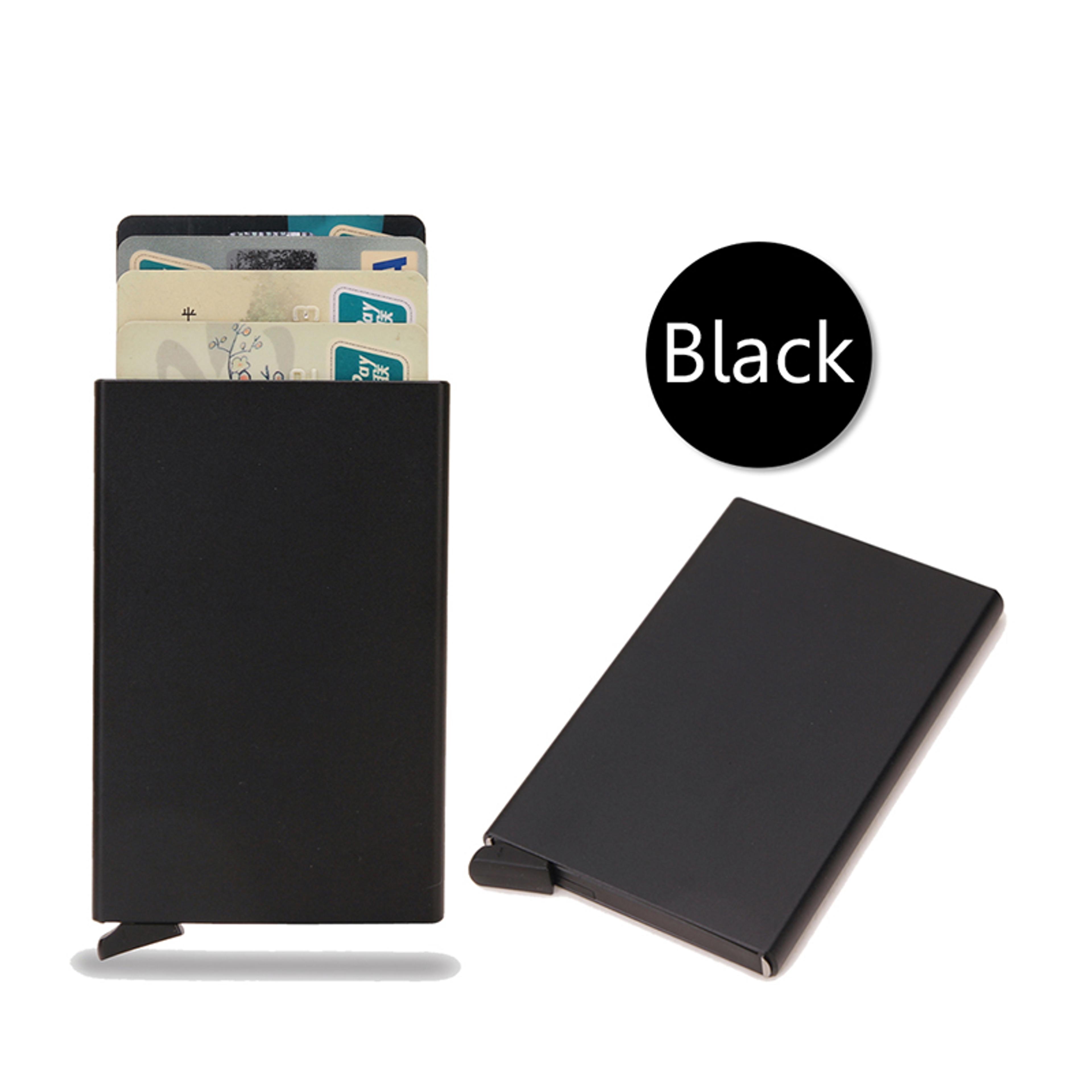 rfid blocking pop up card holder slim metal minimalist wallet