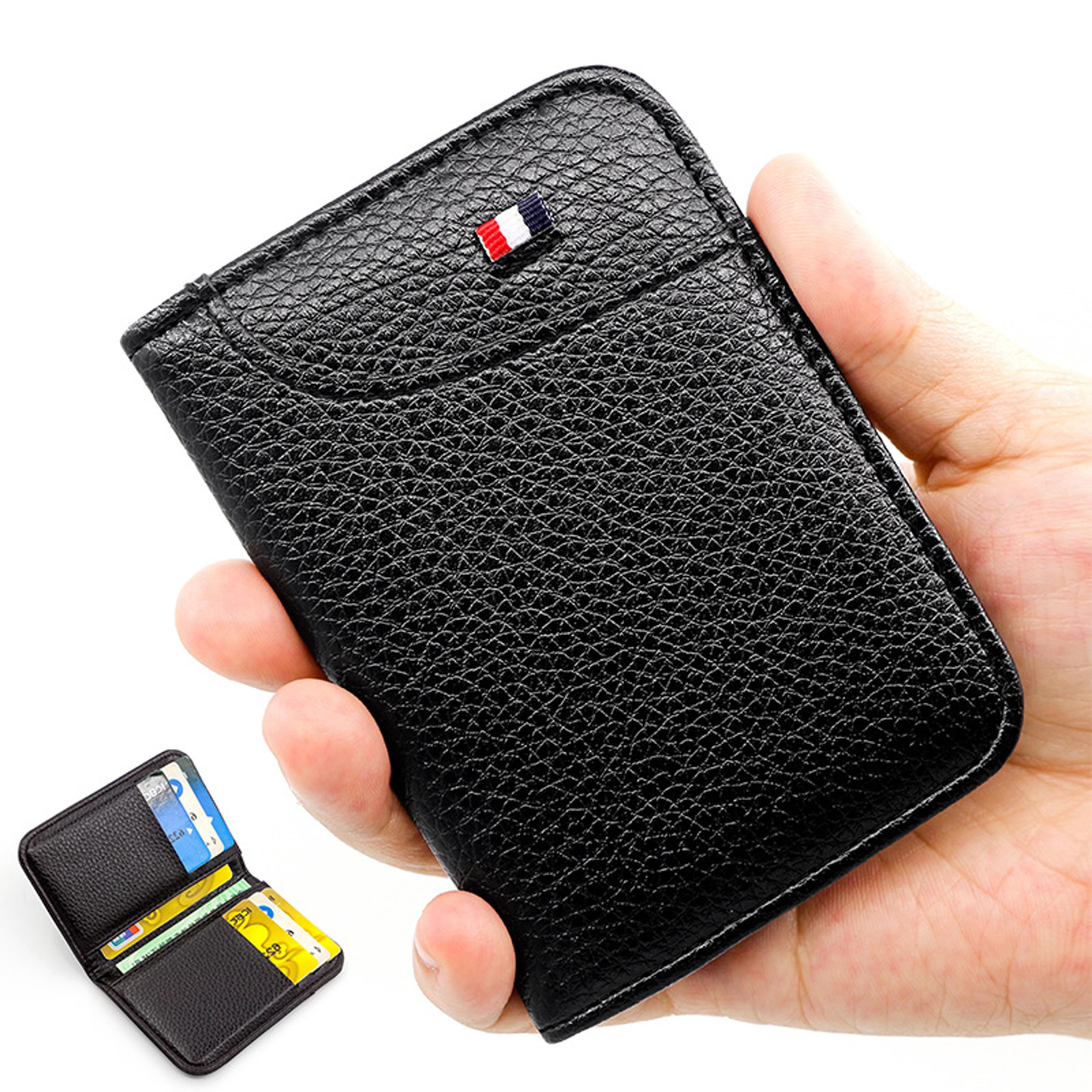 slim pu leather credit card wallet for men compact, durable & stylish
