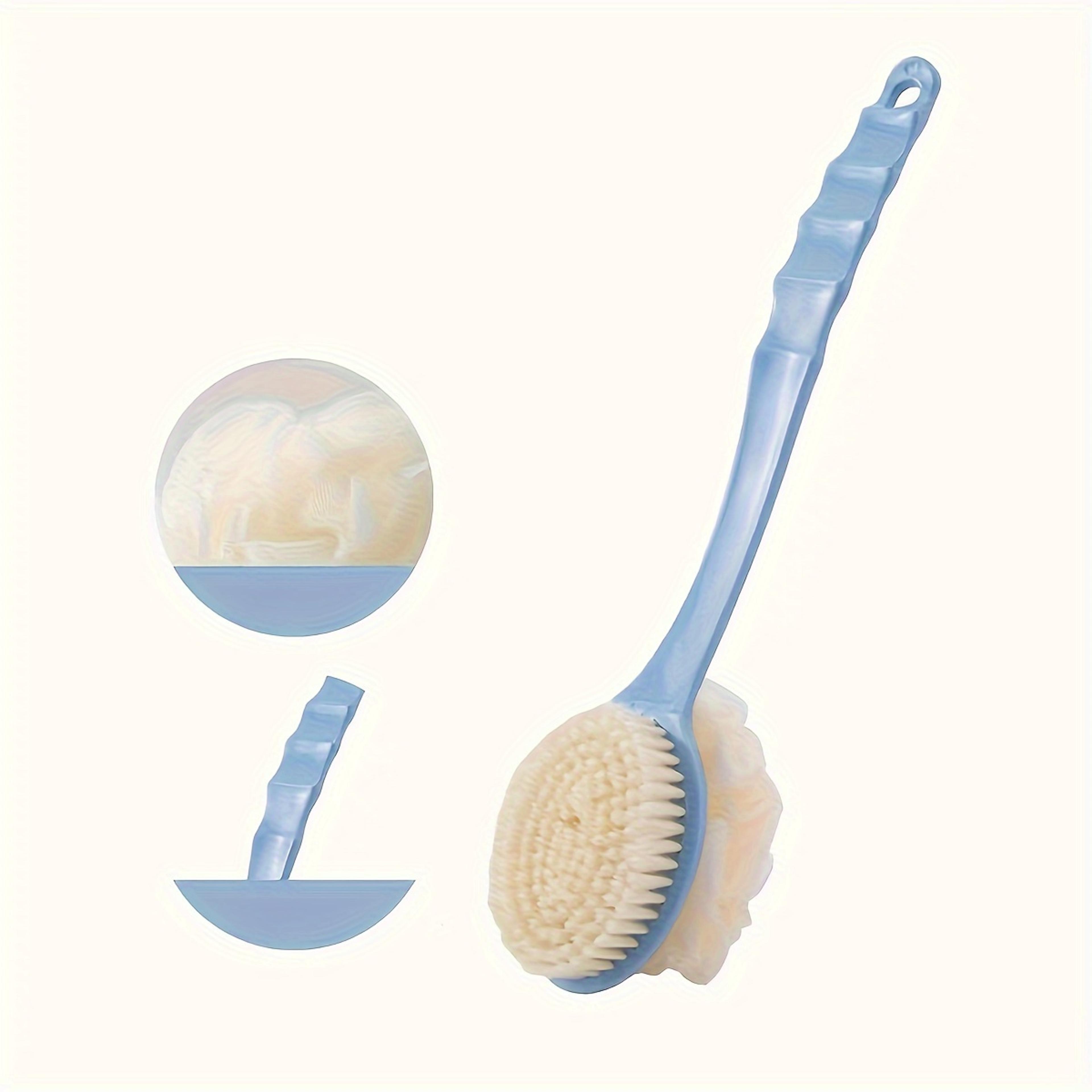 Exfoliating Body Scrubber With Long Handle Soft Bath Brush  Skin Massager 4