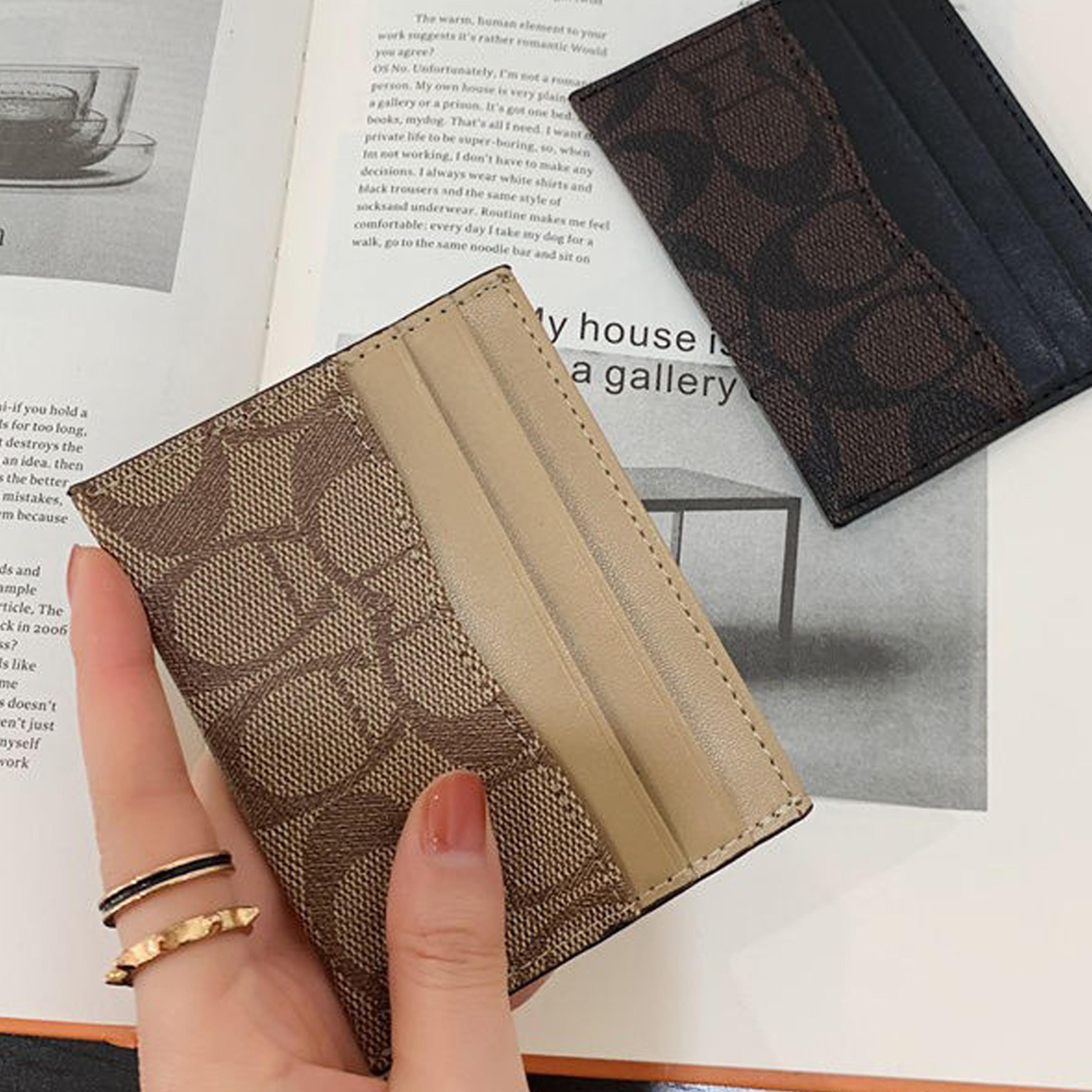 slim pu leather womens wallet multi card holder mini short purse