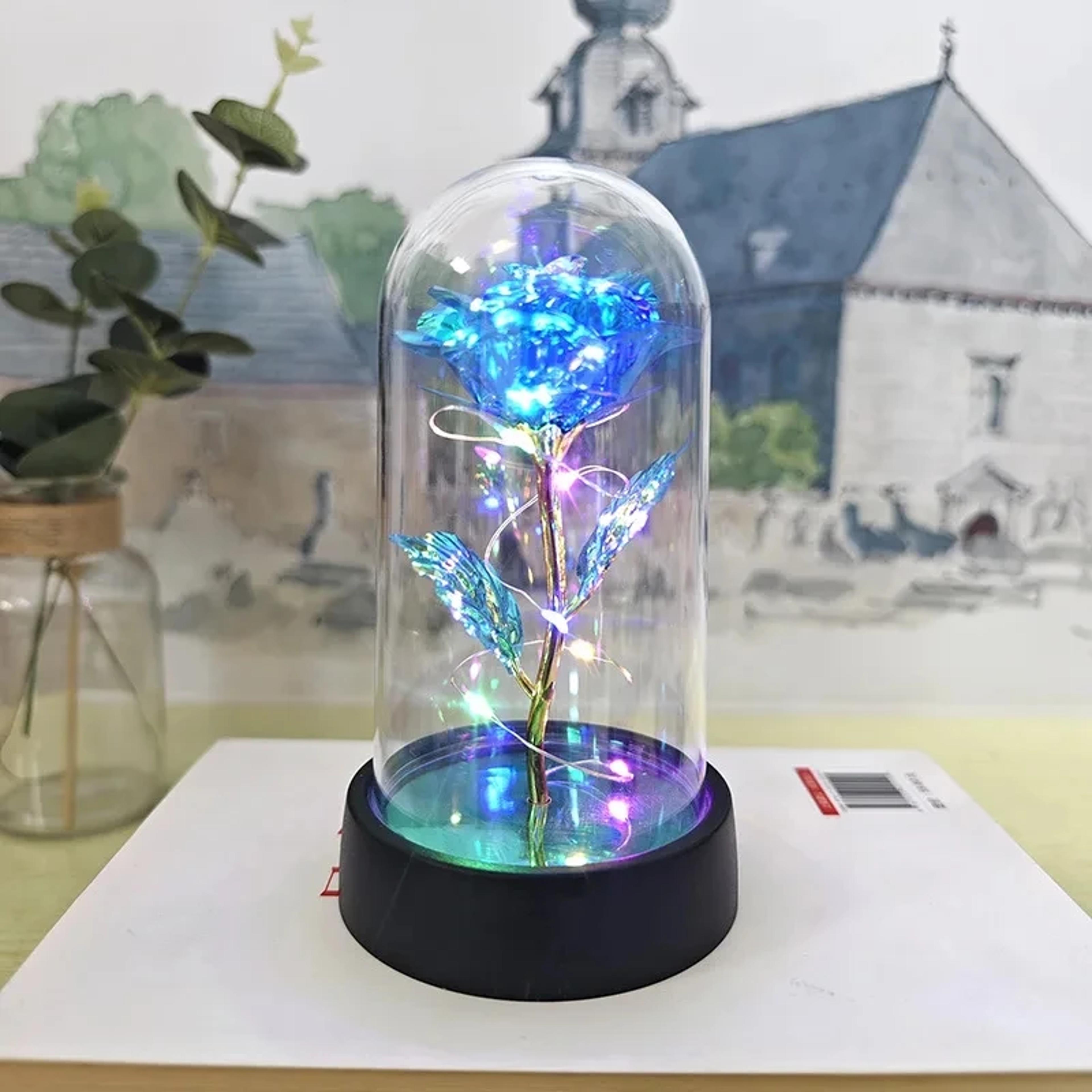 Eternal Rose LED Light Gift For Girlfriend Romantic Foil Flower Decor 5