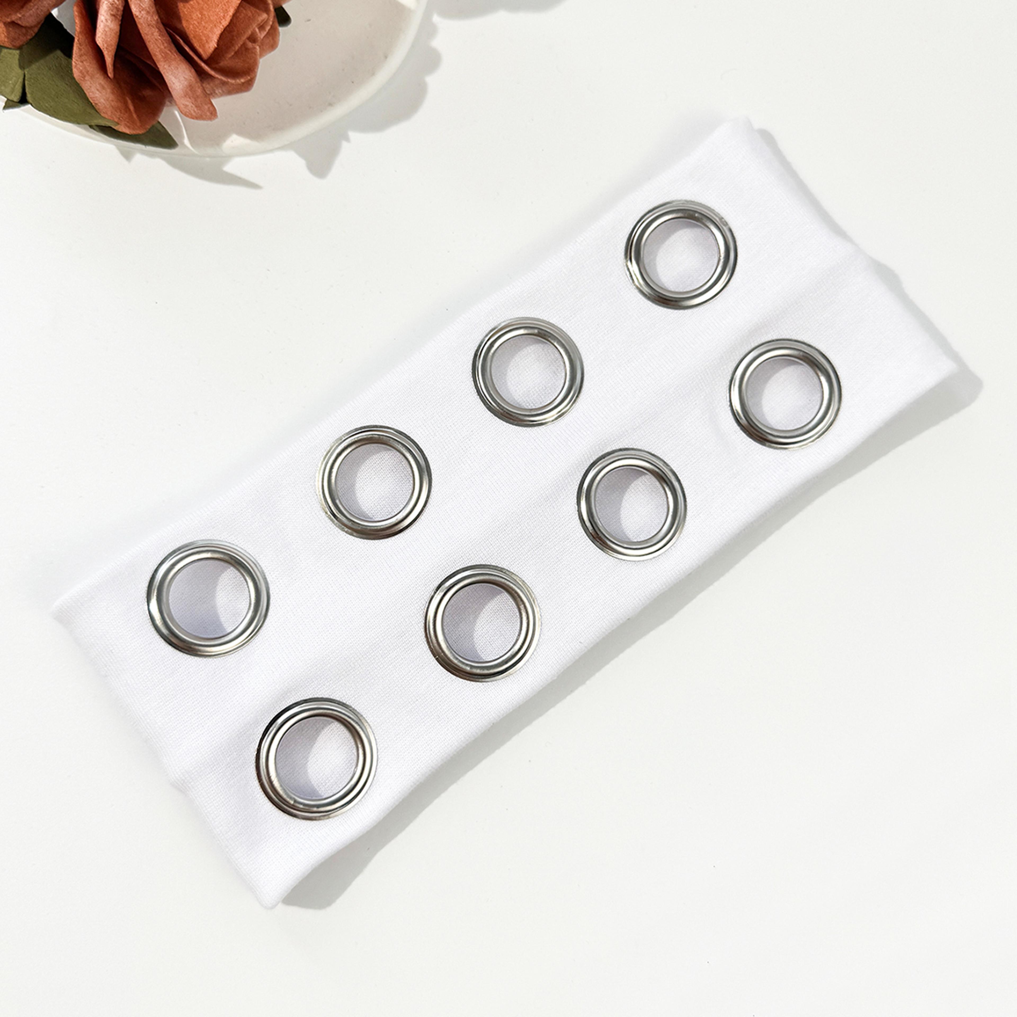 Punk Metallic Eyelet Stretch Headband For Festivals 2
