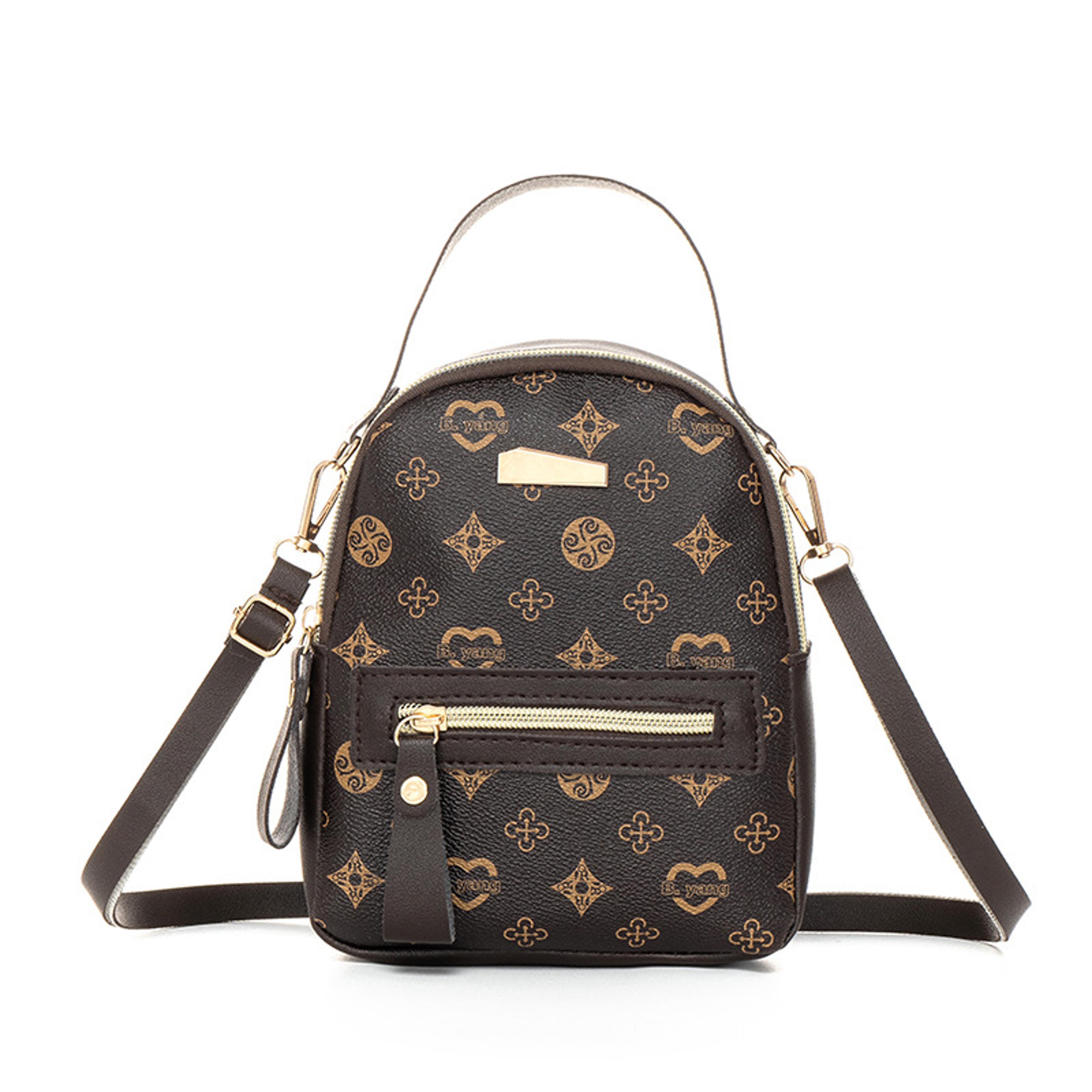 Floral PU Mini Backpack For Women Cute Student School Bag 5