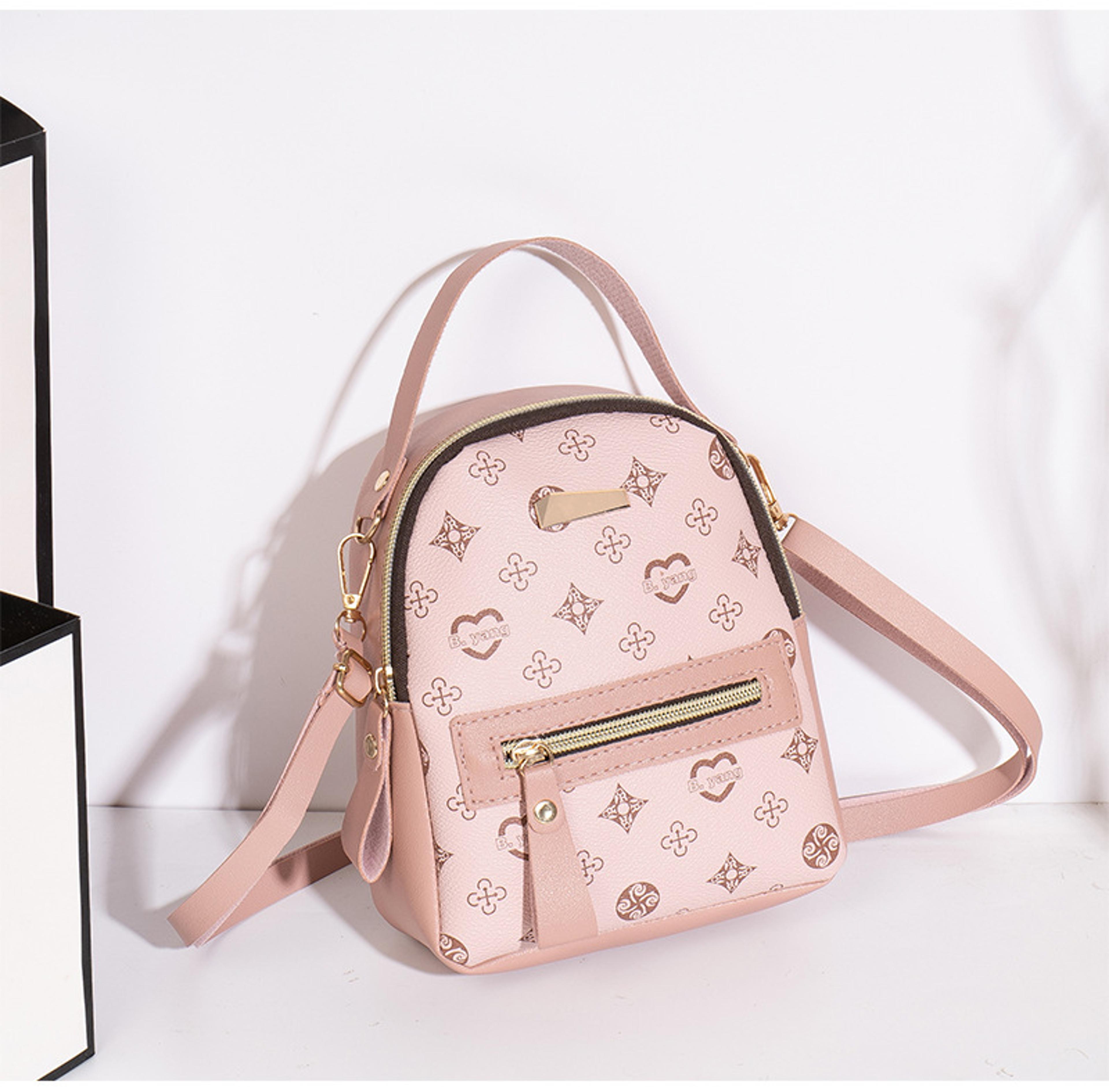 Floral PU Mini Backpack For Women Cute Student School Bag 6