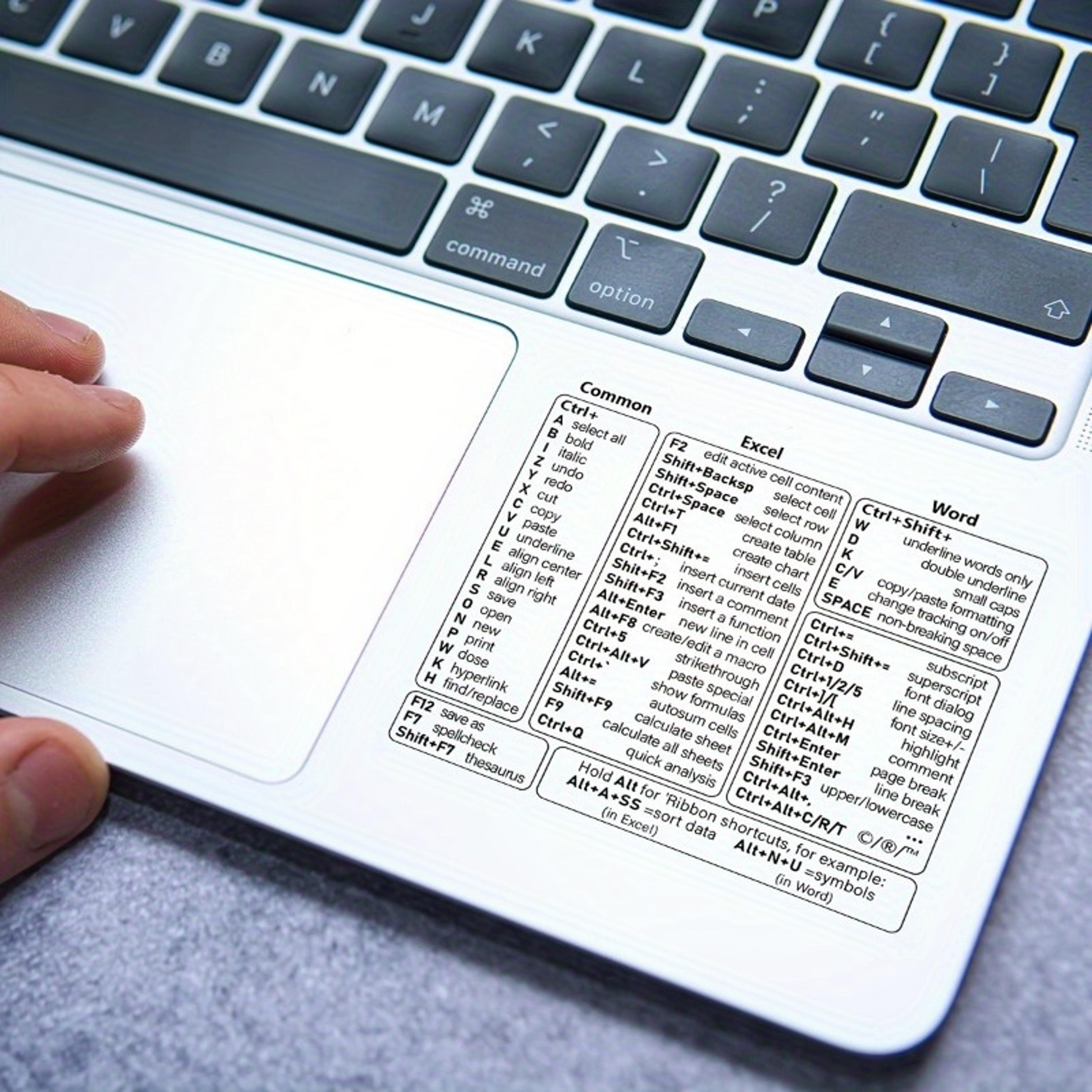 windows excel word keyboard shortcut stickers for faster office productivity