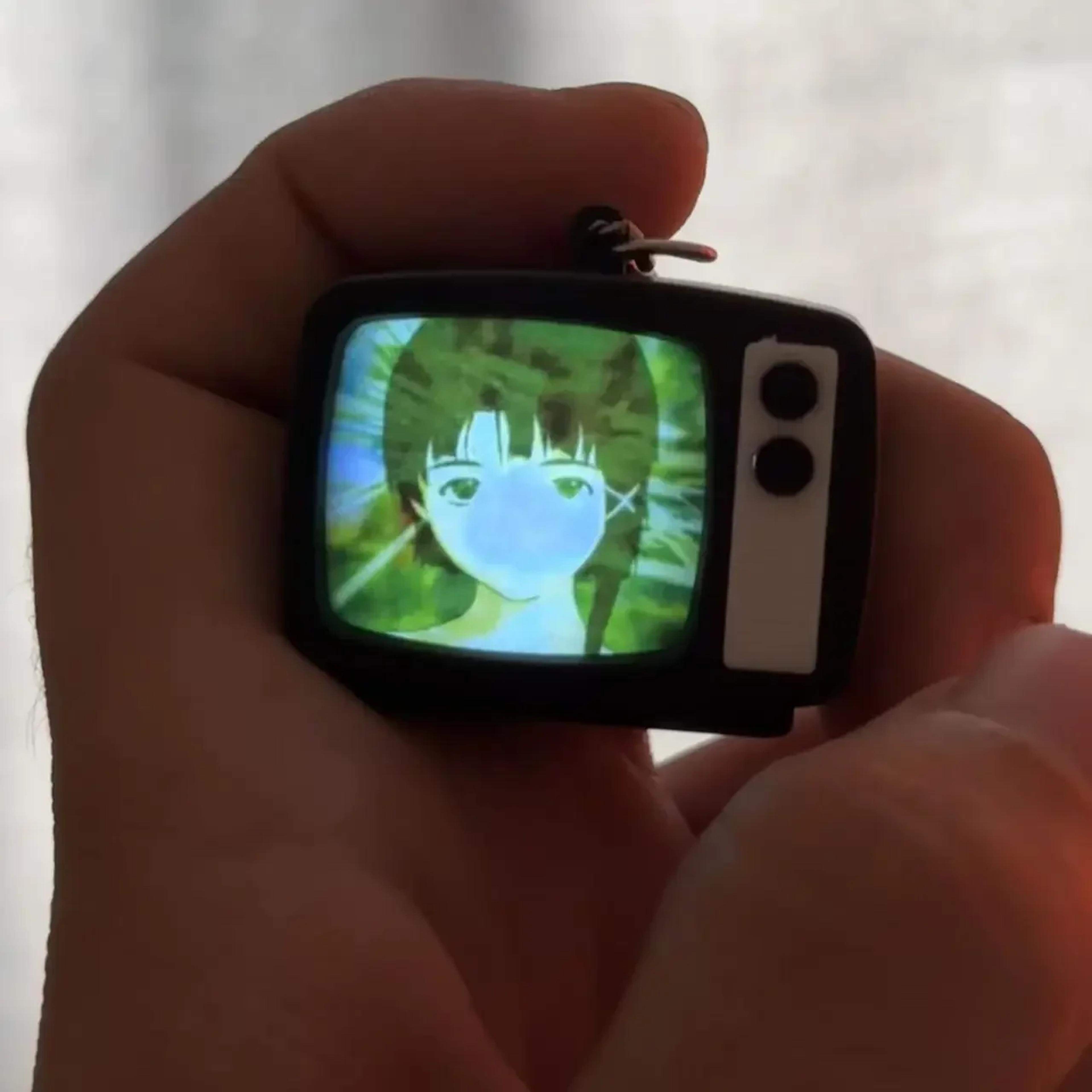 Mini Retro TV Anime Keychain Bag Charm For Cosplay Fans 4