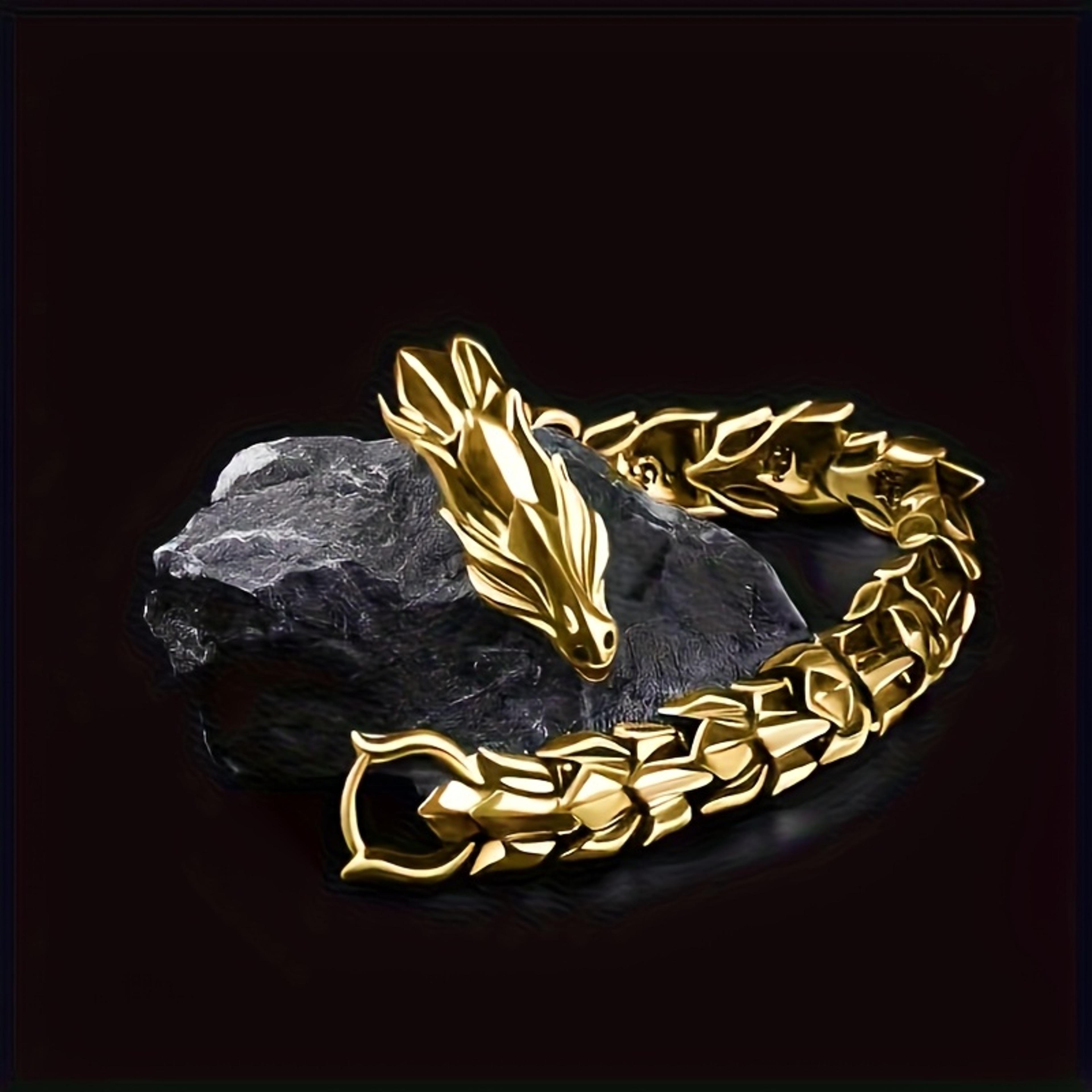 viking dragon bracelet for men vintage punk hip hop bangle