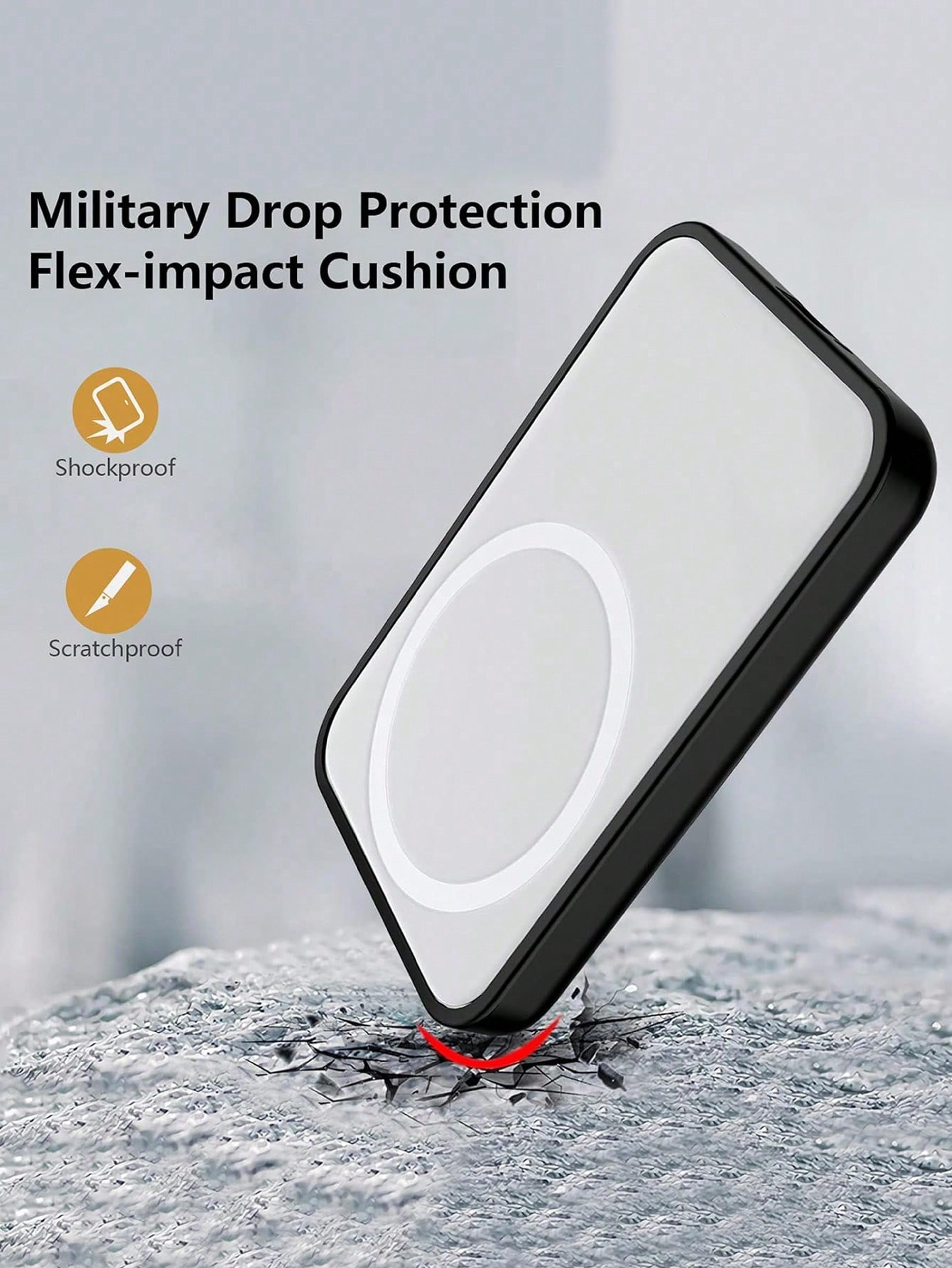 Premium TPU Charging Case Protector For Apples MagSafe Wireless Power Bank Black 3