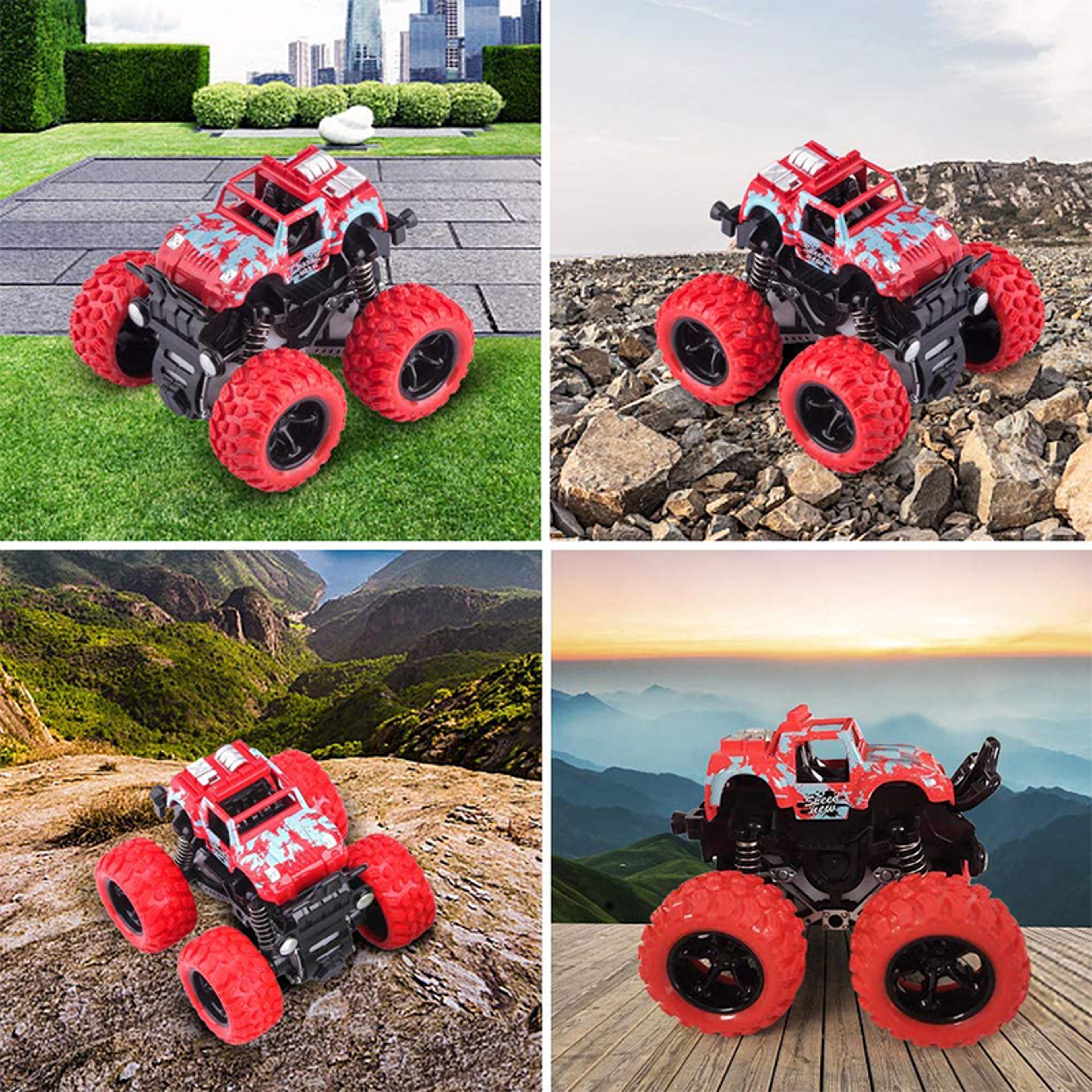 Pull Back Toy Car Inertial Rotation Four Wheel Drive Off Road SUV Racing Vehicle For Kids 2