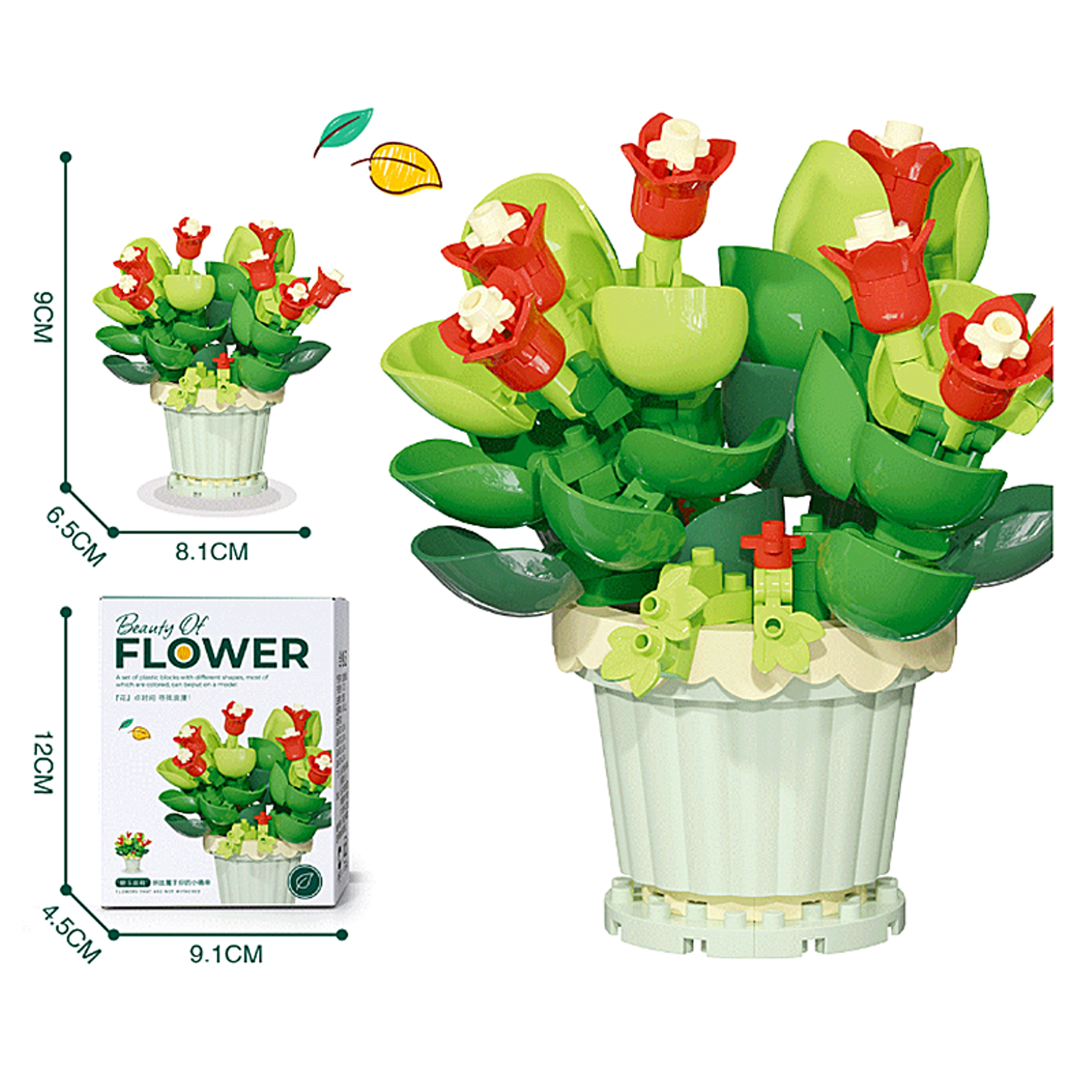 Creative Building Block Bouquet Eternal Rose  Sunflower Plant Assembled Building Block Toy Gift 1