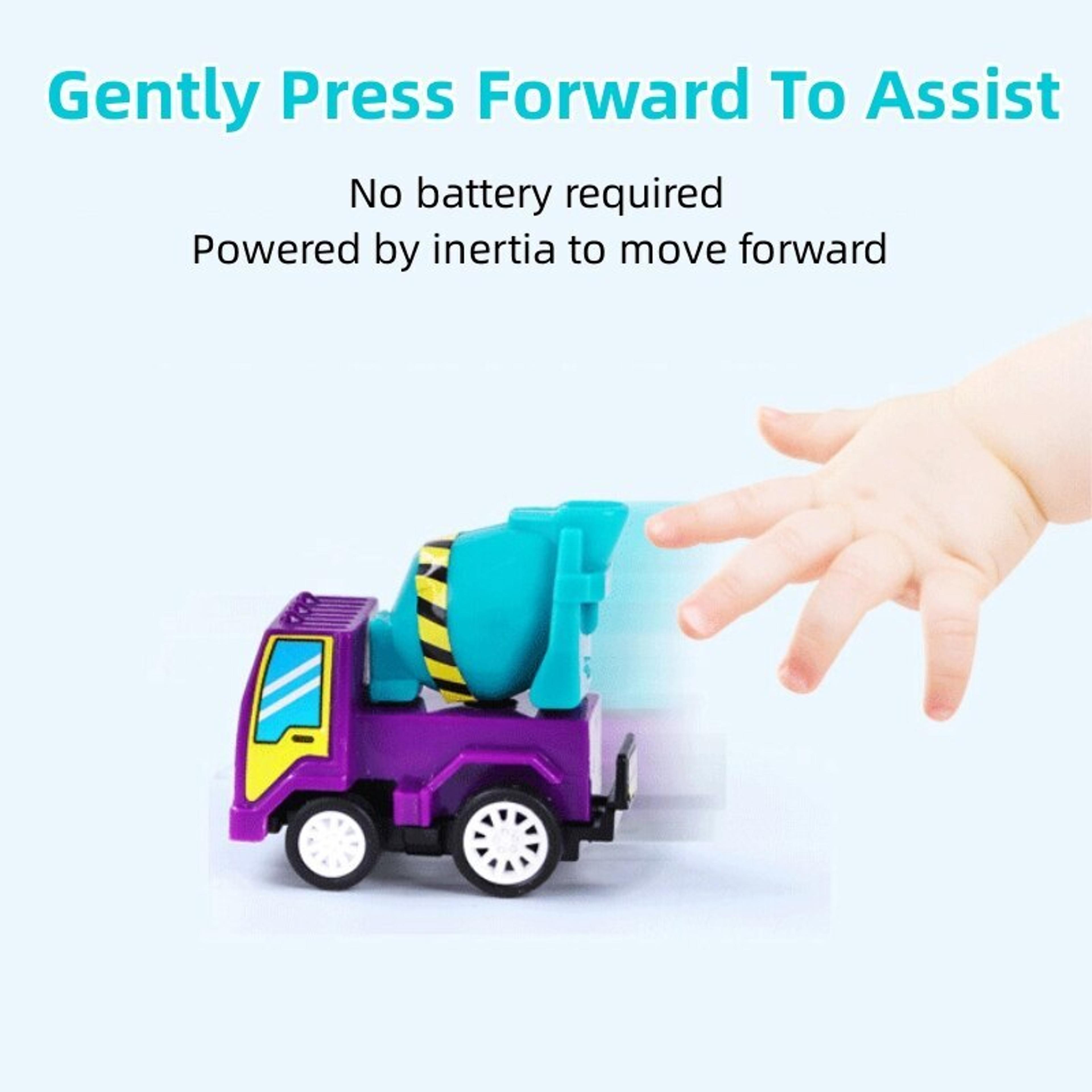 Mini Inertial Pull Back Engineering Car Set Fun Cartoon Cars For Kids  Perfect Birthday Gift 4