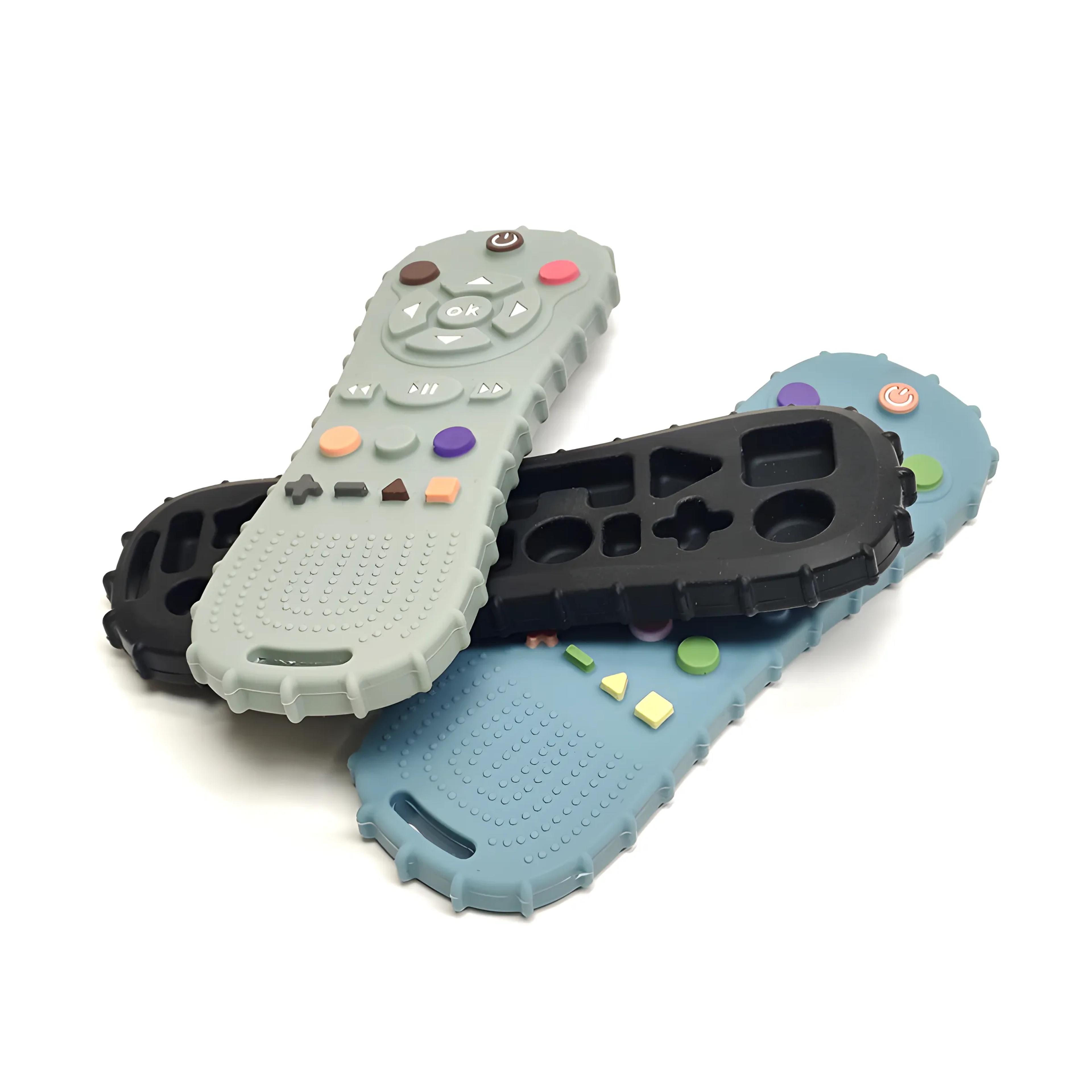 baby remote control silicone teether toy for gum relief